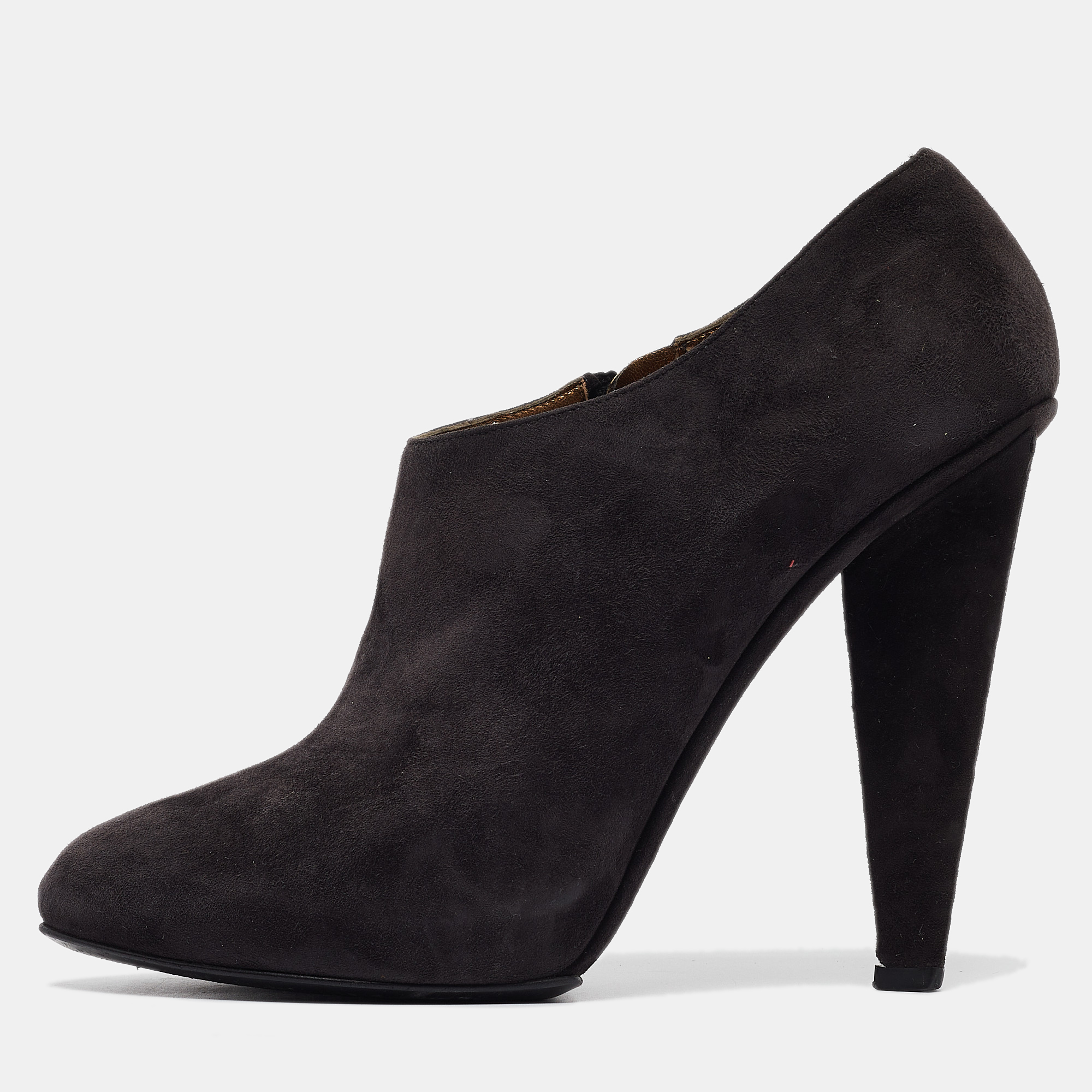 Dolce & Gabbana Grey Suede Ankle Length Boots Size 40