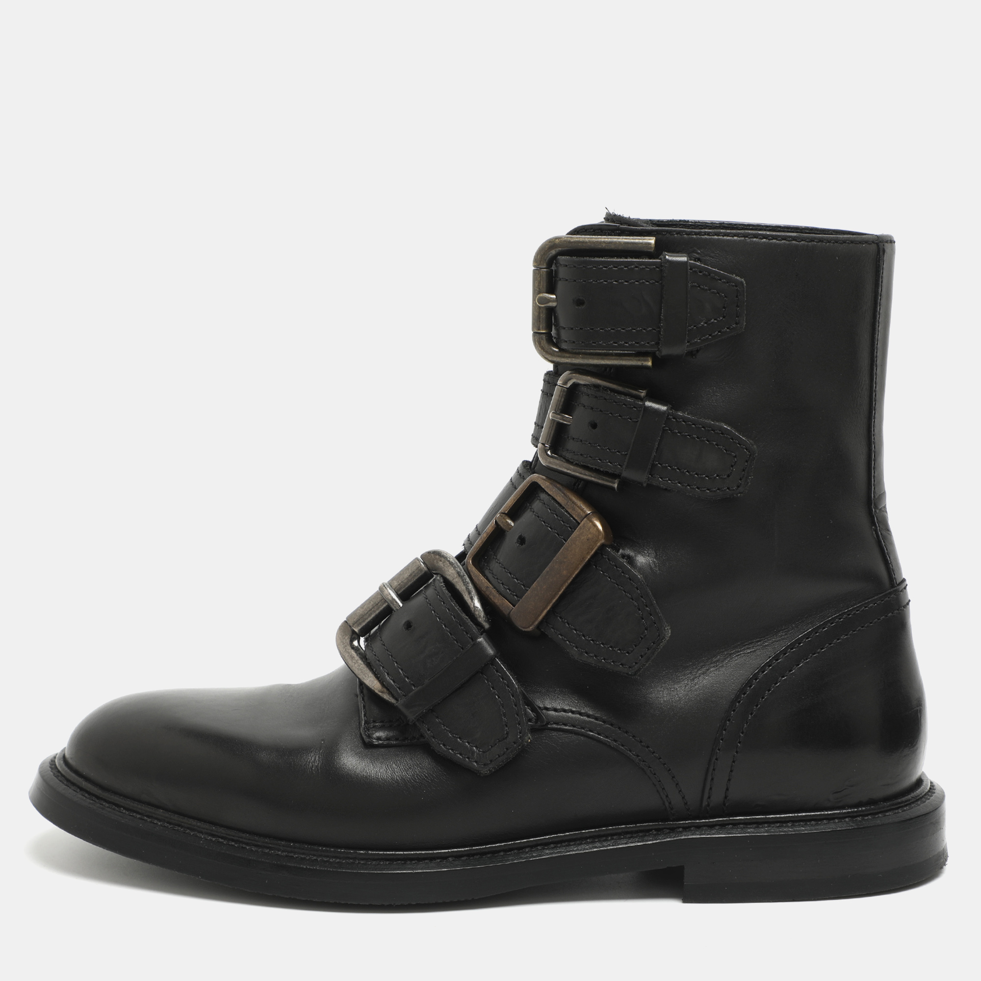 Dolce & Gabbana Michelangelo Size 39 Black Leather Ankle Length Boots