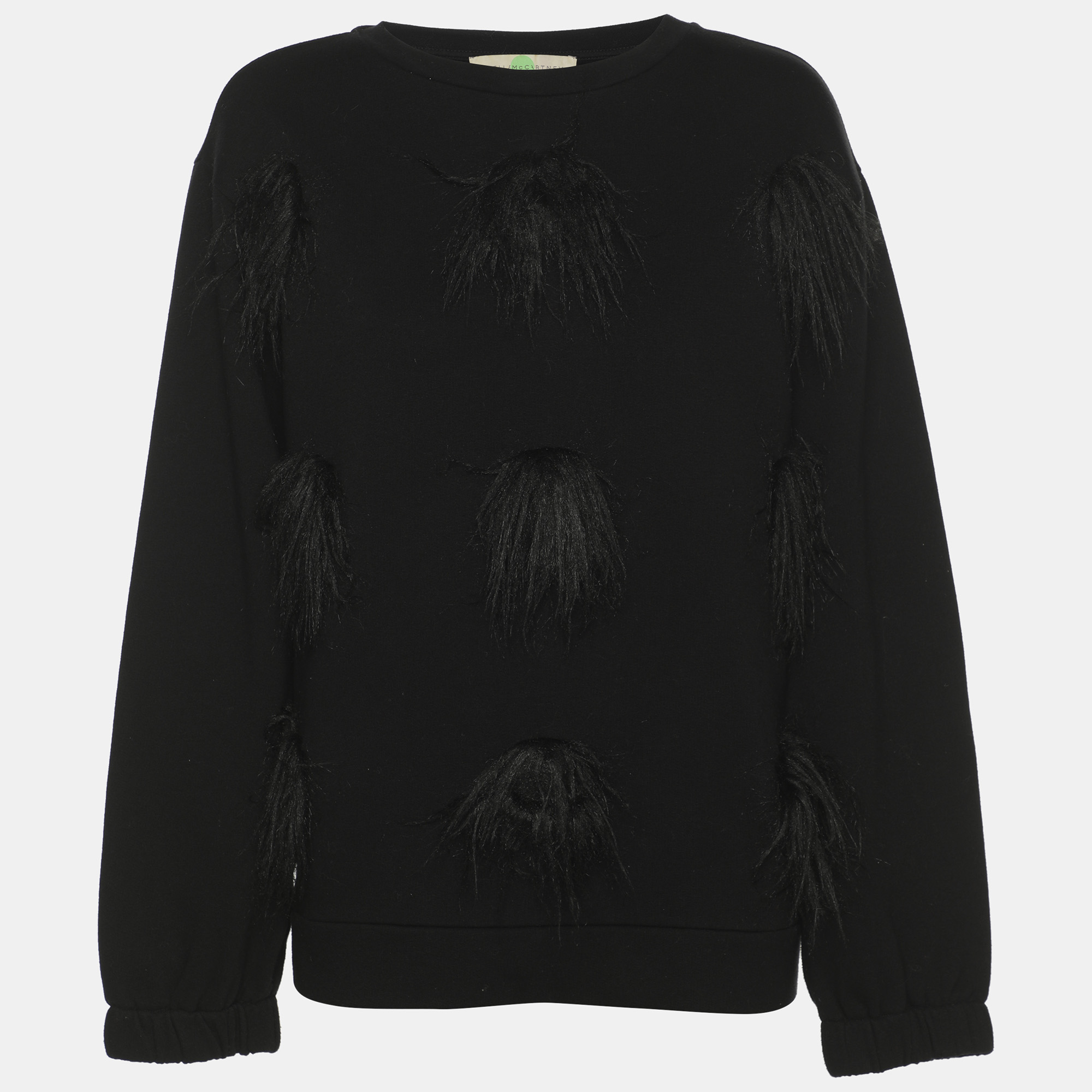 Stella McCartney Black Jersey Embroidered Sweater S