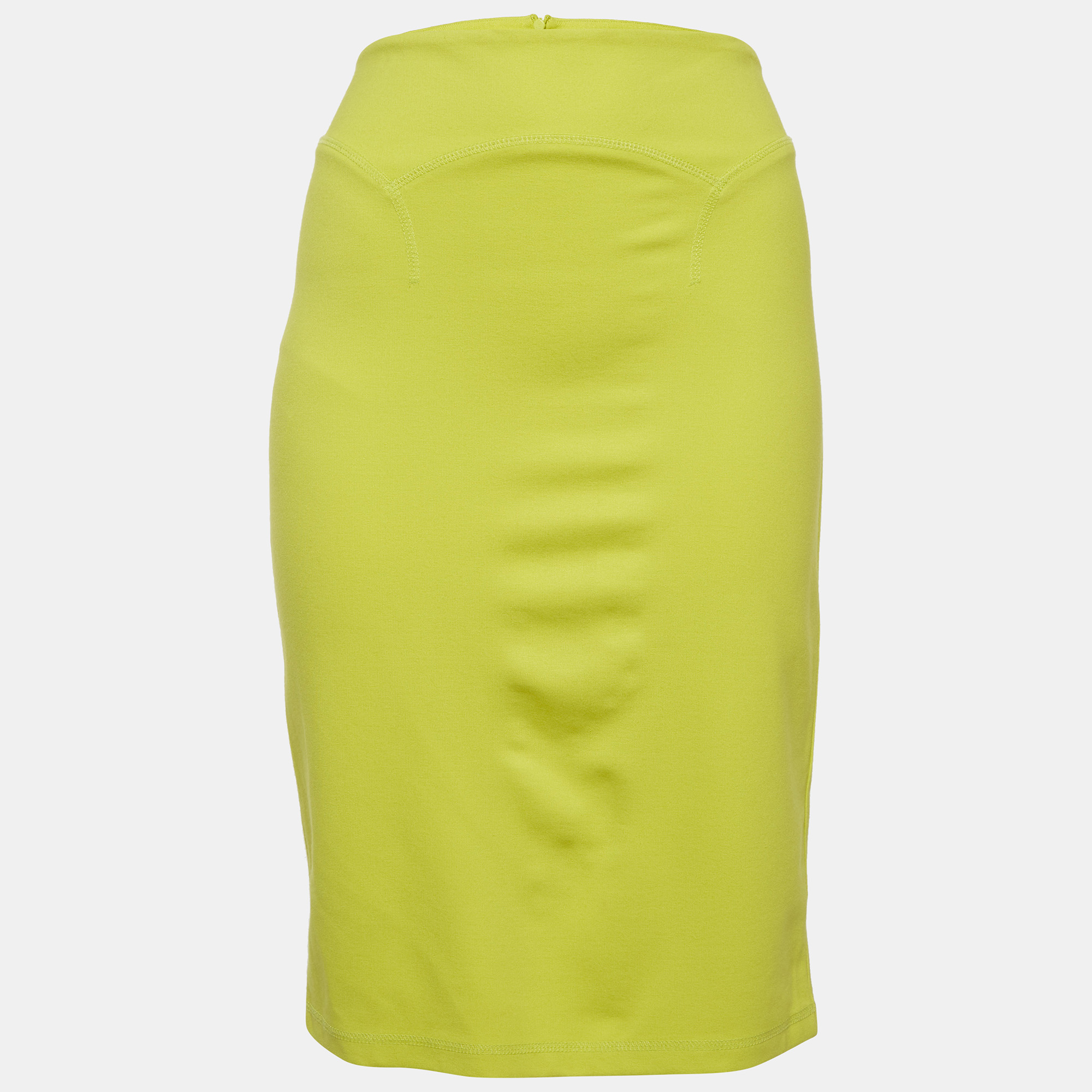 McQ by Alexander McQueen Neon Green Jersey Mini Skirt XL
