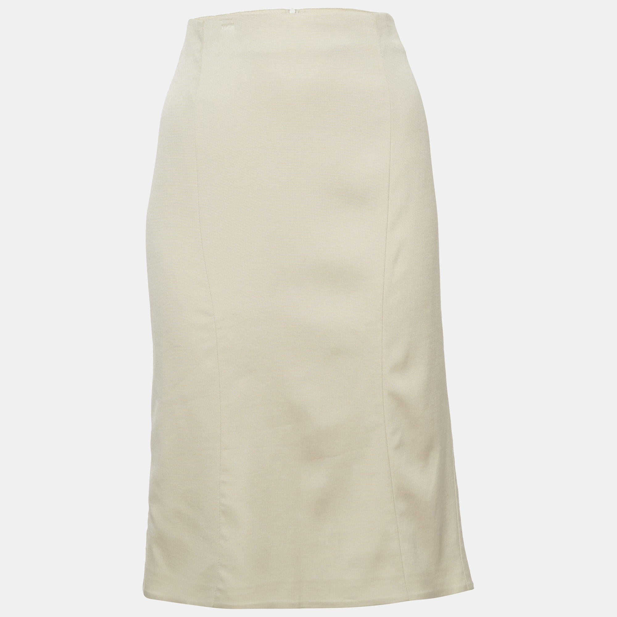 Emporio Armani Beige Wool Blend Mini Skirt L