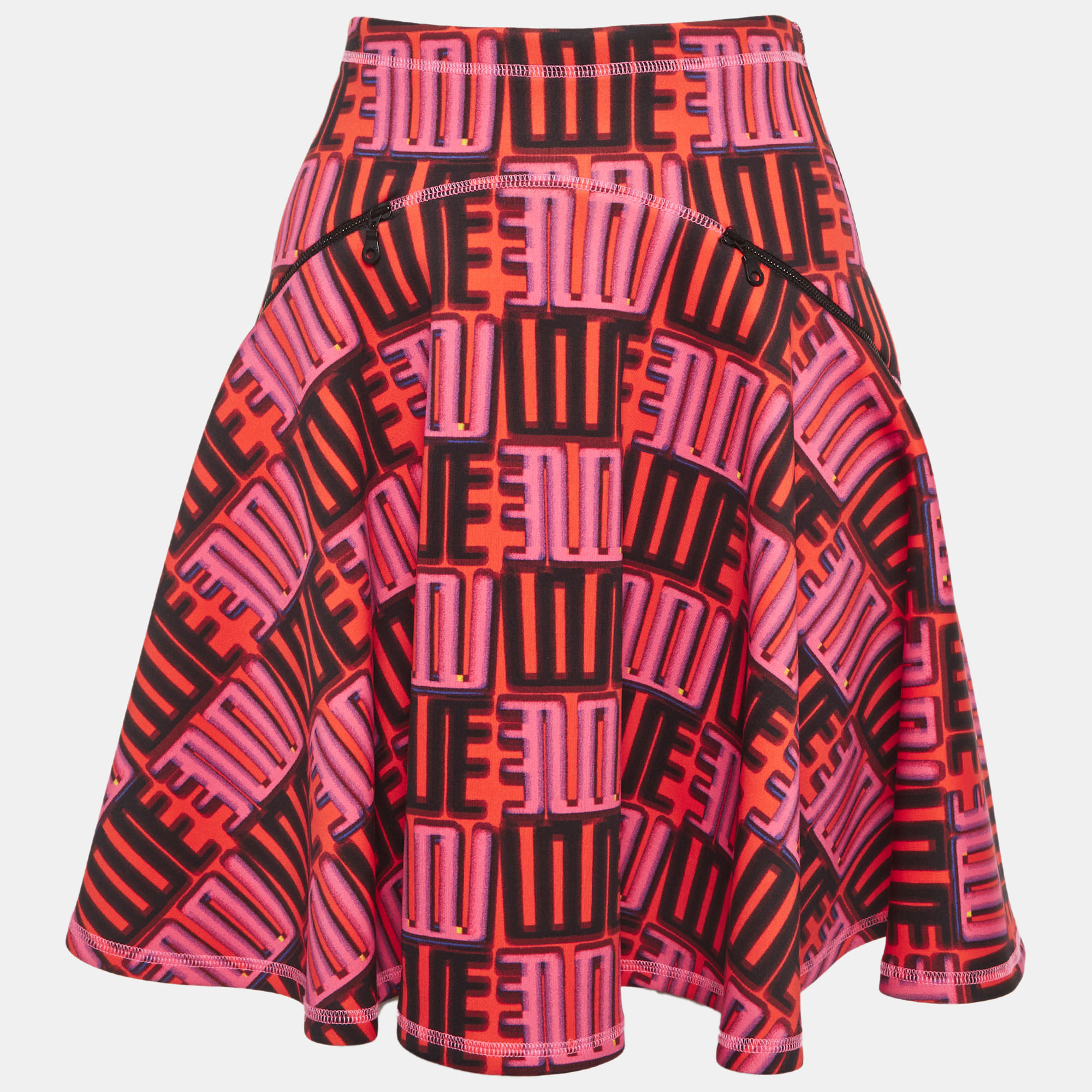 Kenzo Multicolour Love Print Flared Mini Skirt S