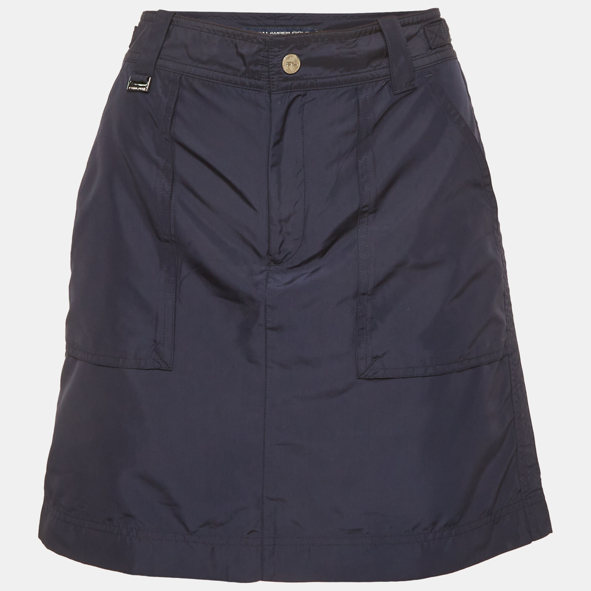 Ralph Lauren Navy Blue Nylon Mini Skirt M