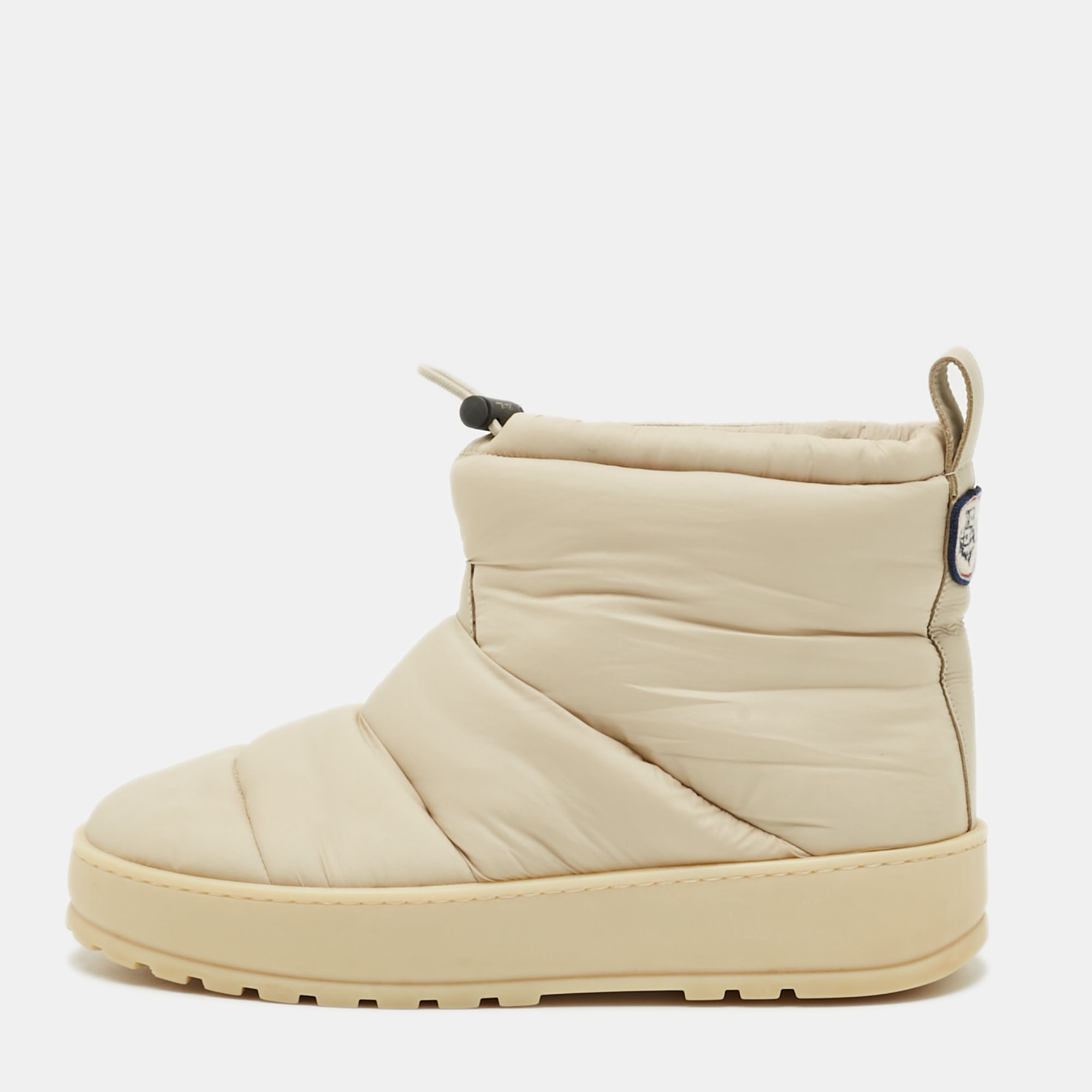 Loro Piana Size 38 Beige Nylon Ankle Length Snow Boots