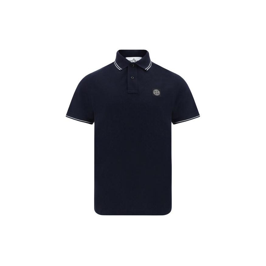 Поло Stone Island с логотипом-компас, темно-синее, мужские топы 80152SC18-A0020 S black