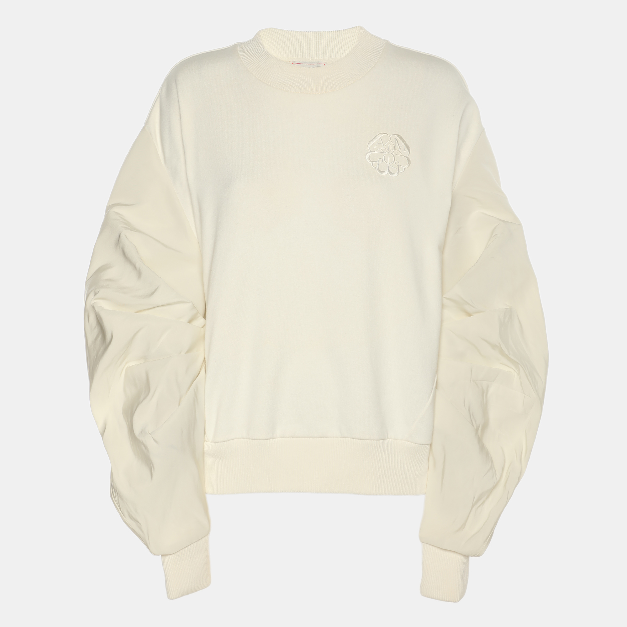 Alexander McQueen Cream Jersey and Nylon Sweater L