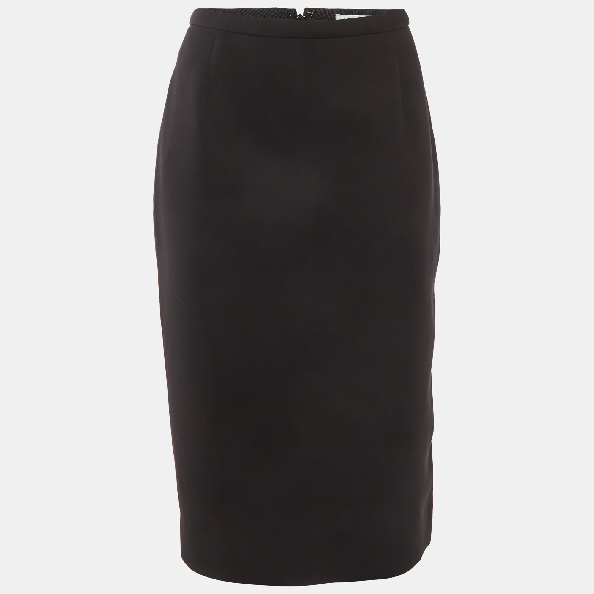 Christian Dior Black Gabardine Pencil Skirt L