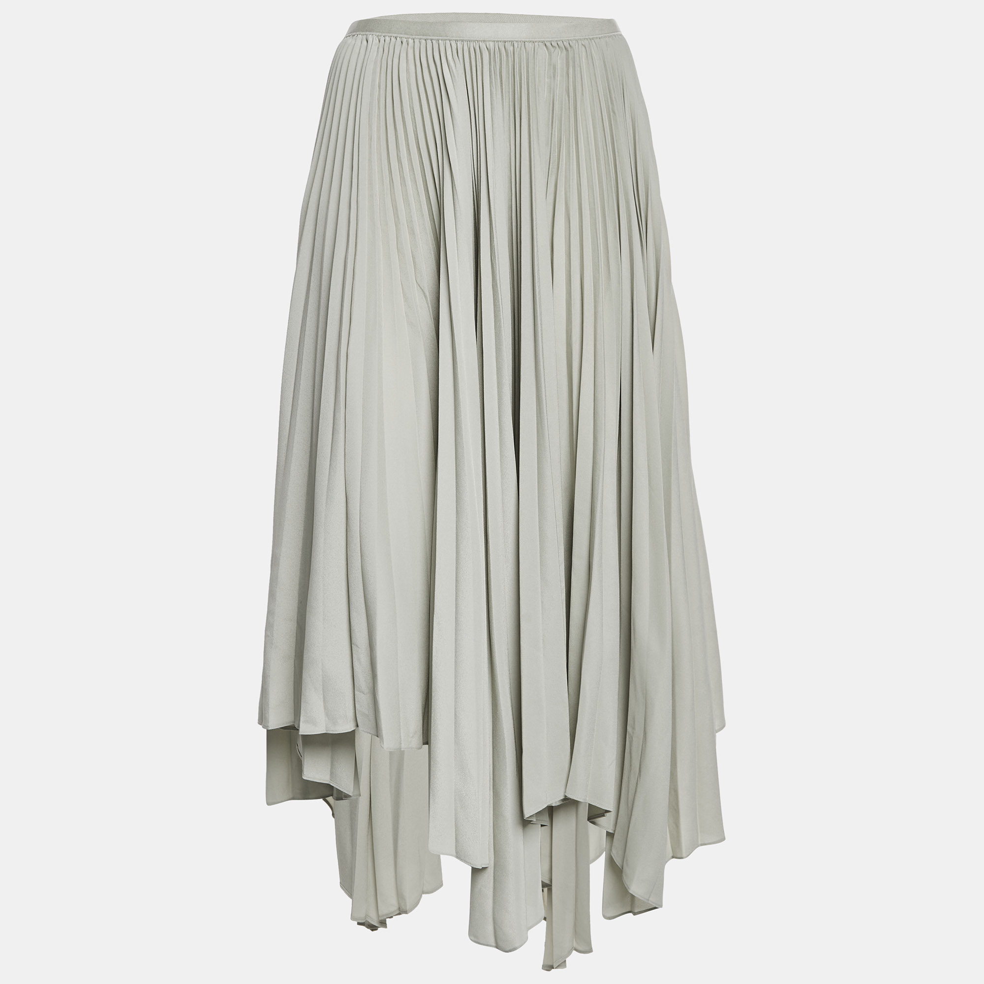 Polo Ralph Lauren Green Plisse Handkerchief Midi Skirt M