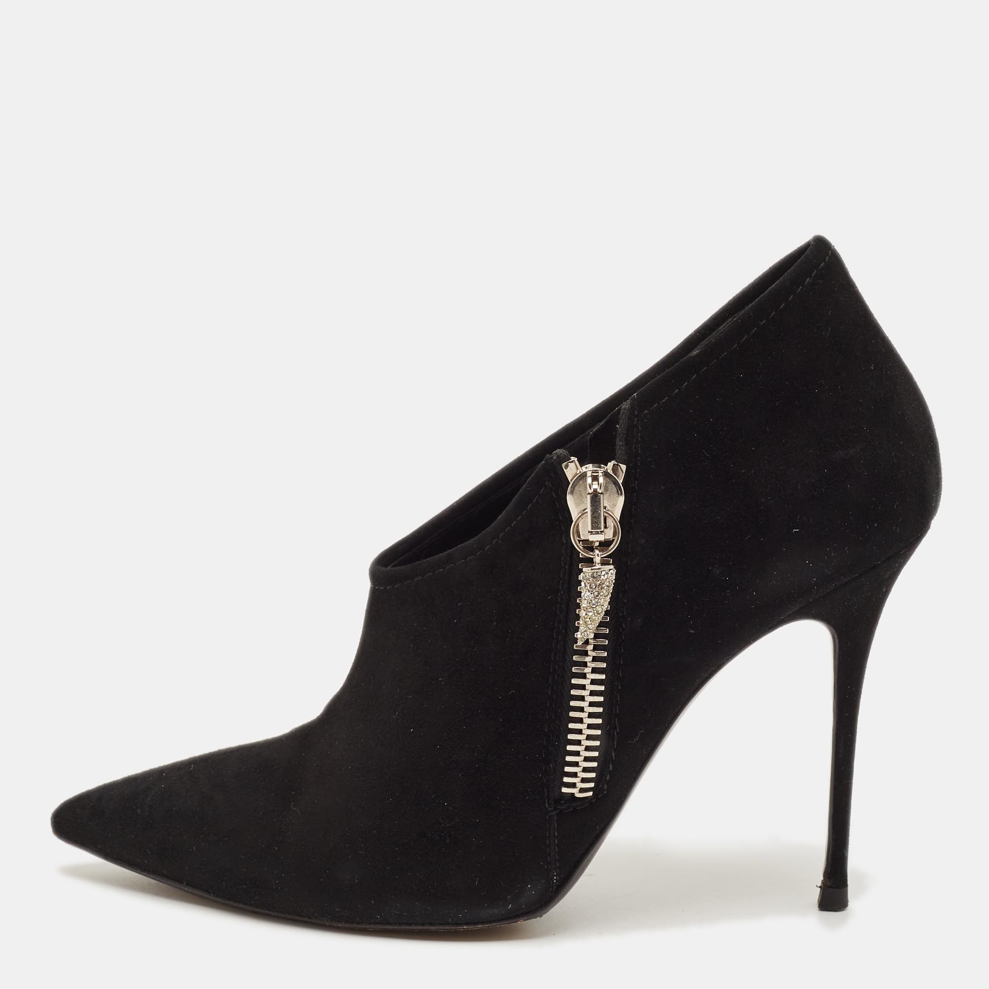 Giuseppe Zanotti Lucrezia Size 38.5 Black Suede Booties