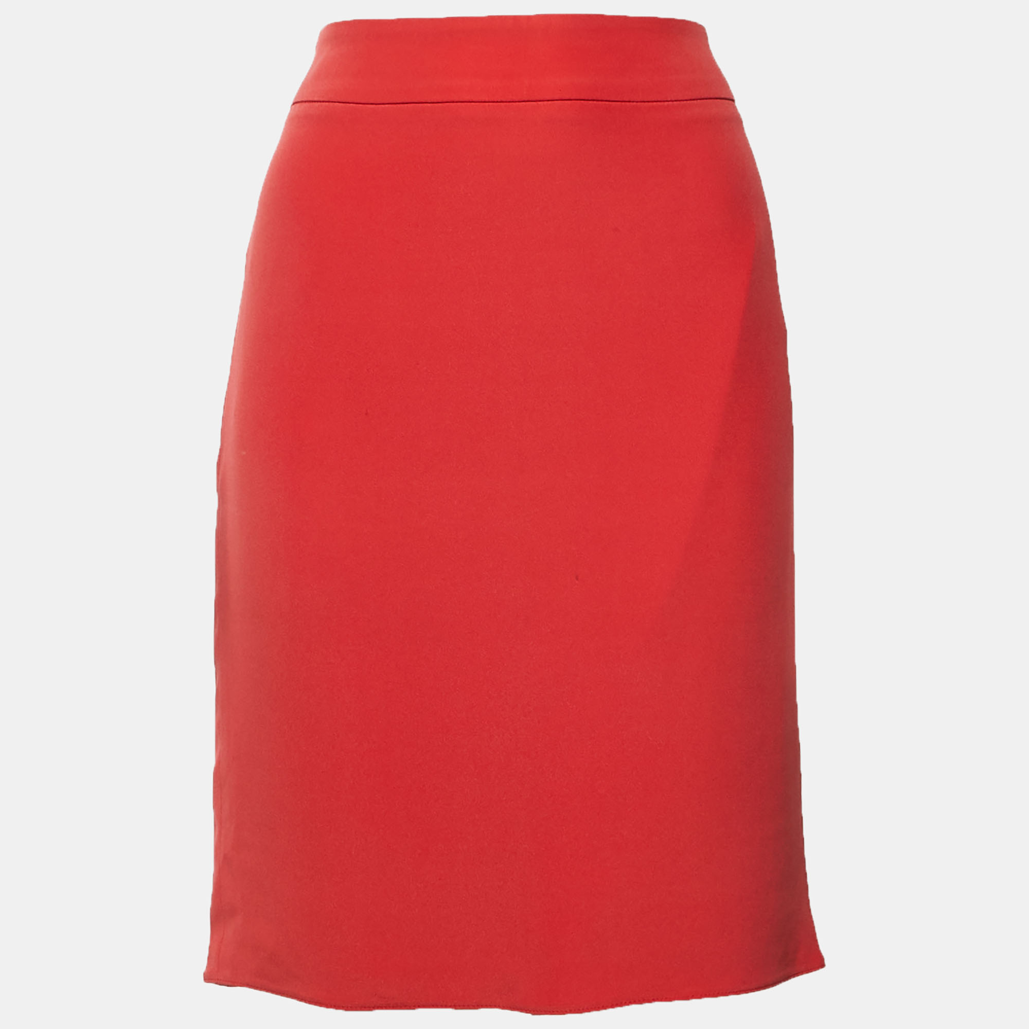 Armani Collezioni Red Crepe Knee Length Skirt M