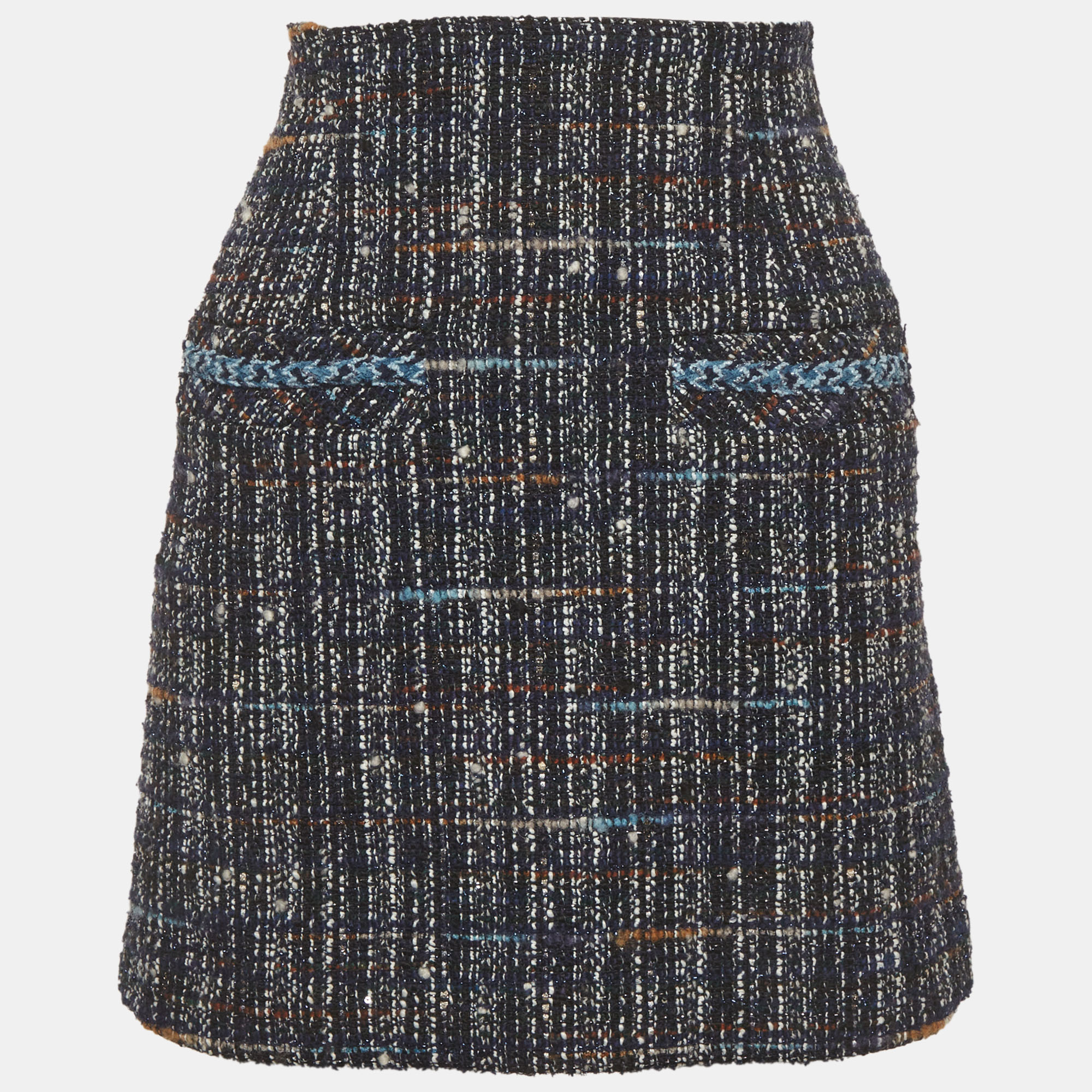 Sandro Blue Tweed Mini Skirt XS