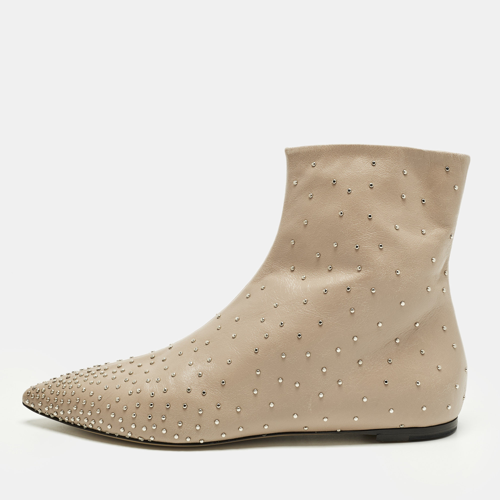Valentino Studded Size 39 Dusty Pink Leather Booties