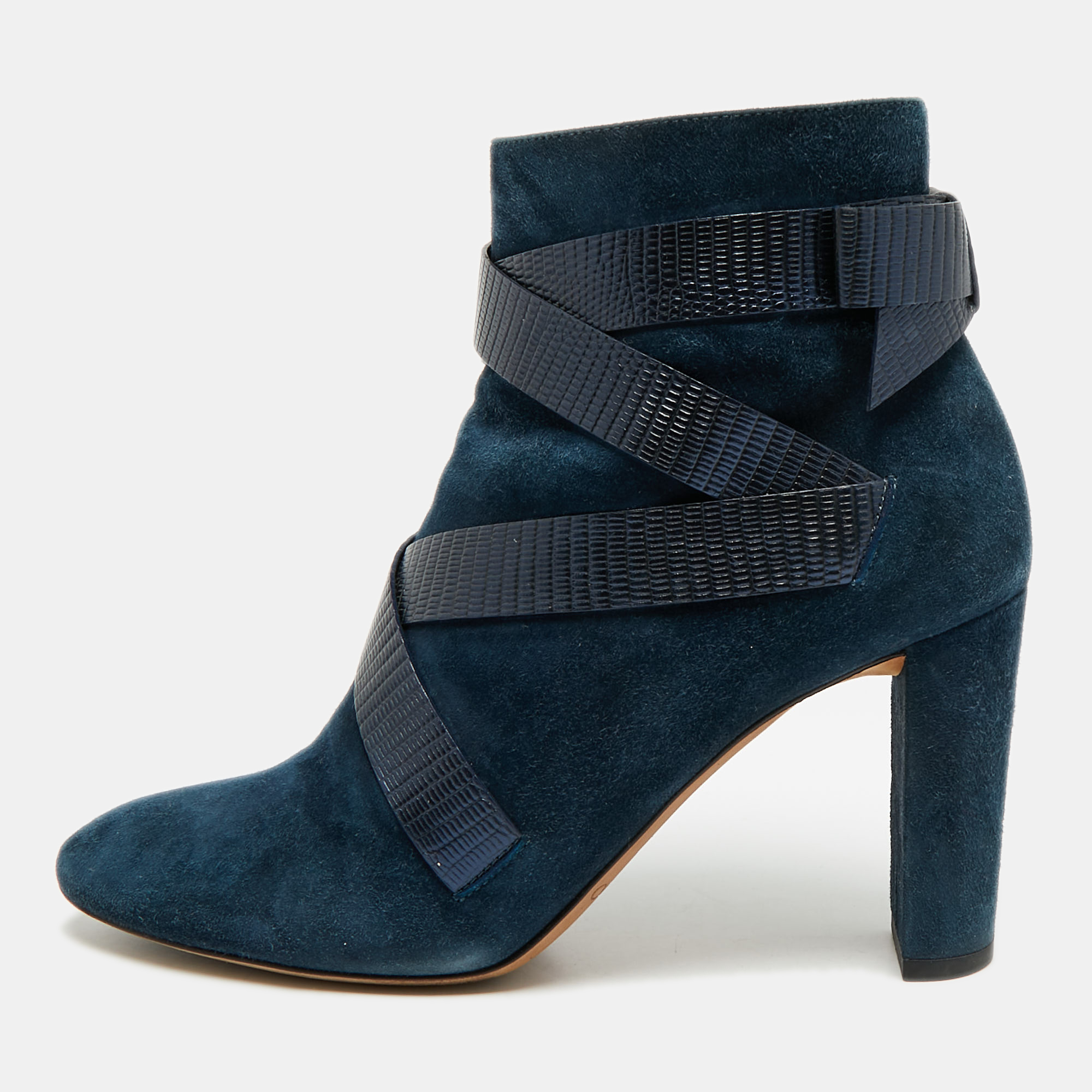 Jimmy Choo Legion Size 39 Navy Blue/Black Suede Ankle Length Boots