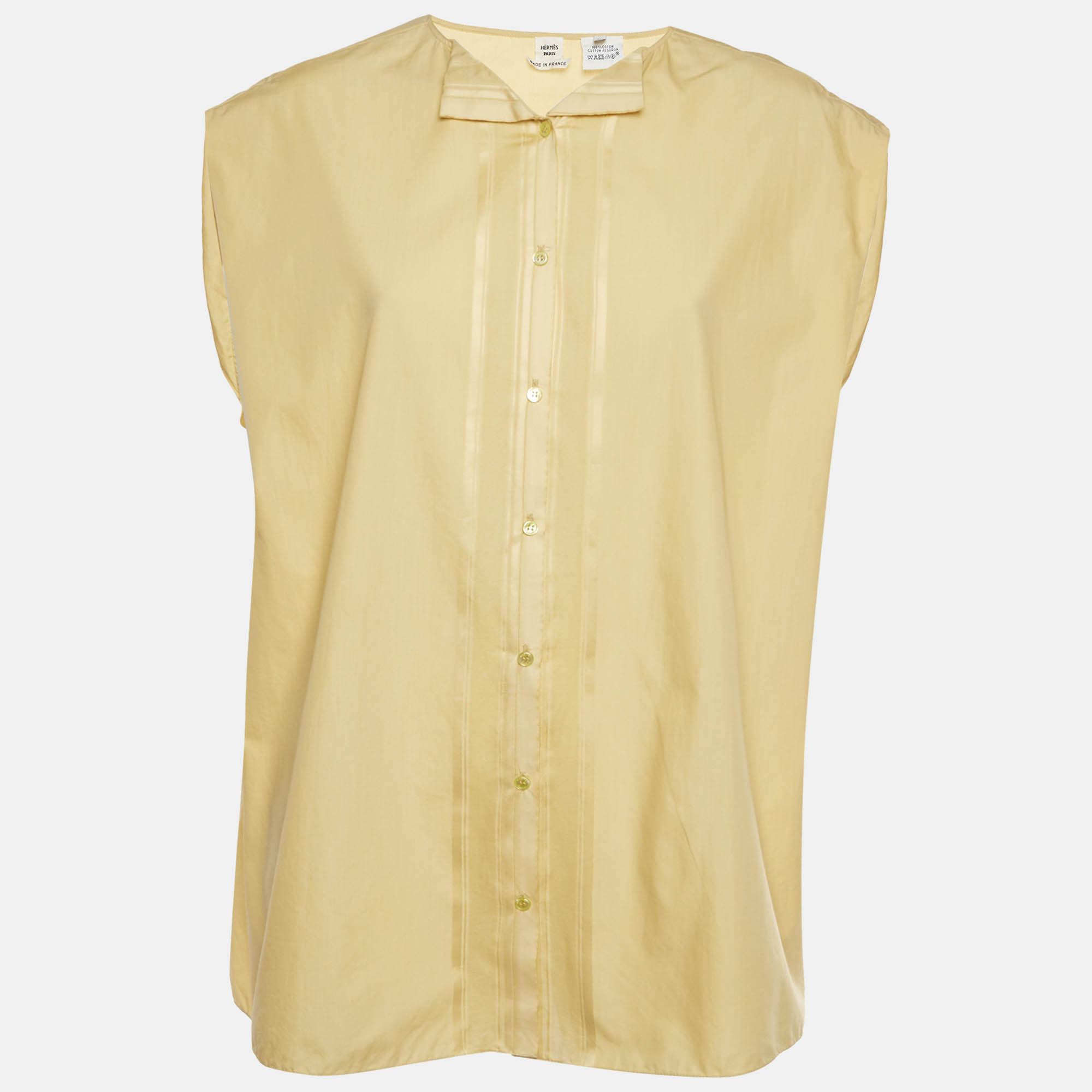 Hermes Yellow Cotton Blouse One Size