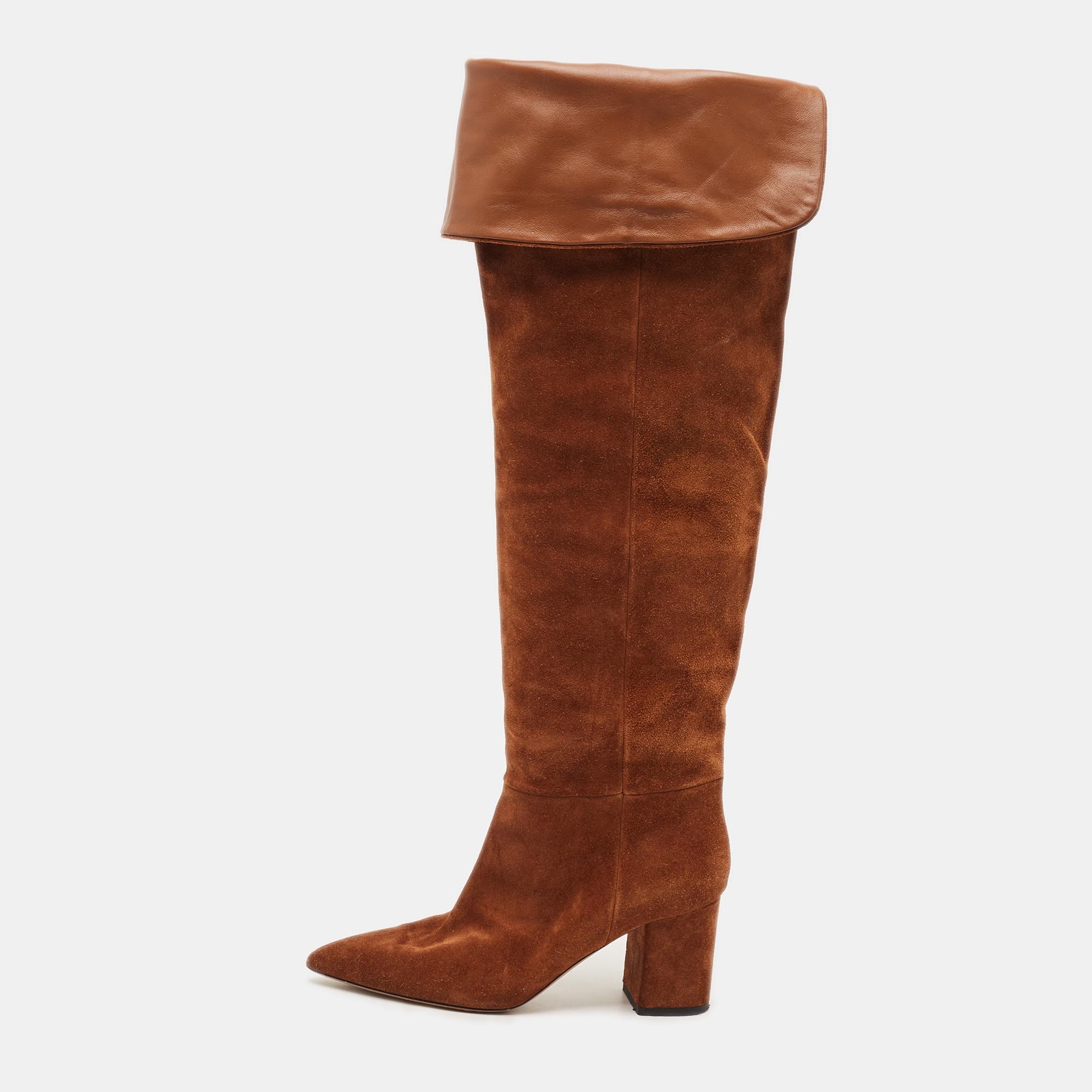 Paris Texas Size 37 Brown Suede Knee Length Boots