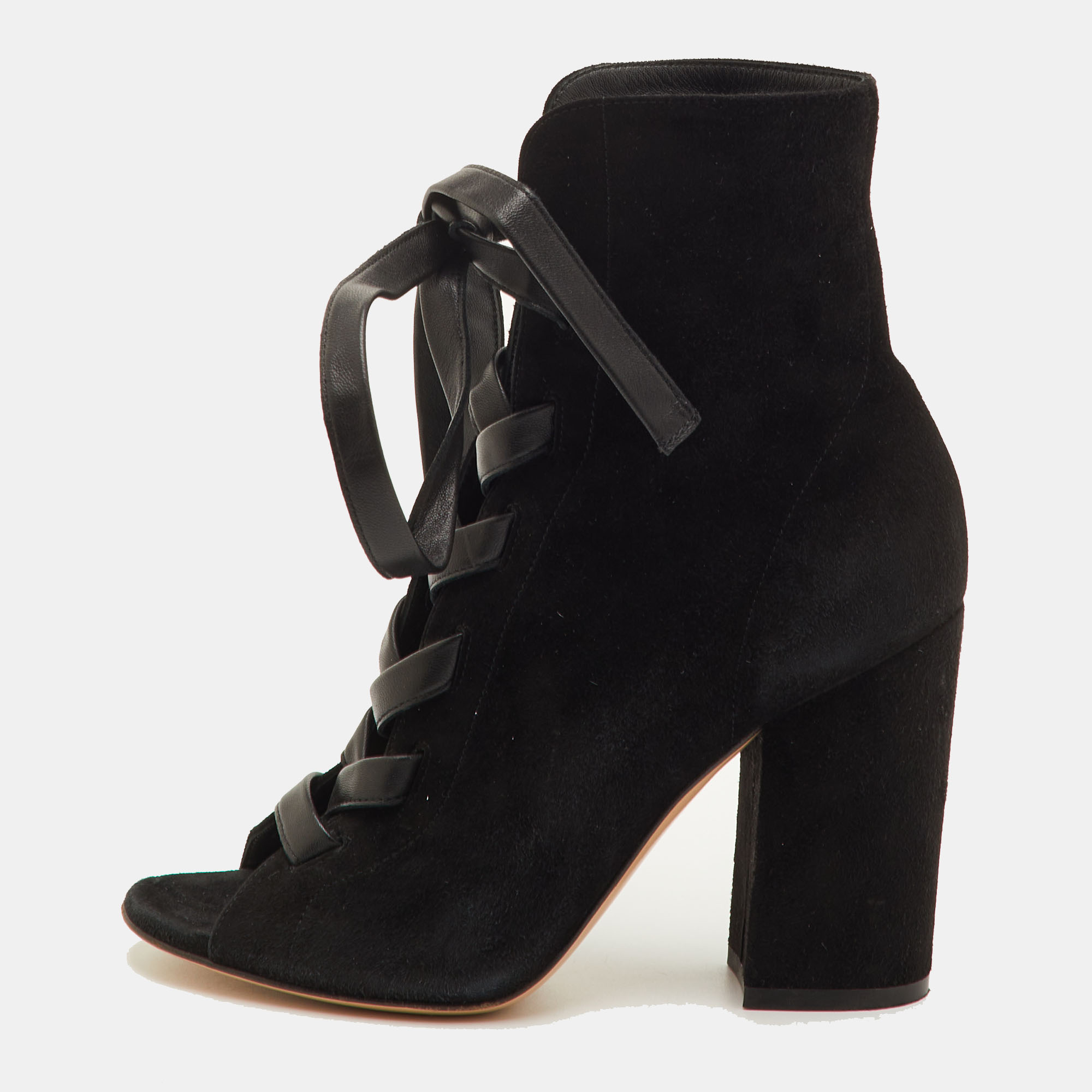 Gianvito Rossi Size 36.5 Black Suede Ankle Length Boots