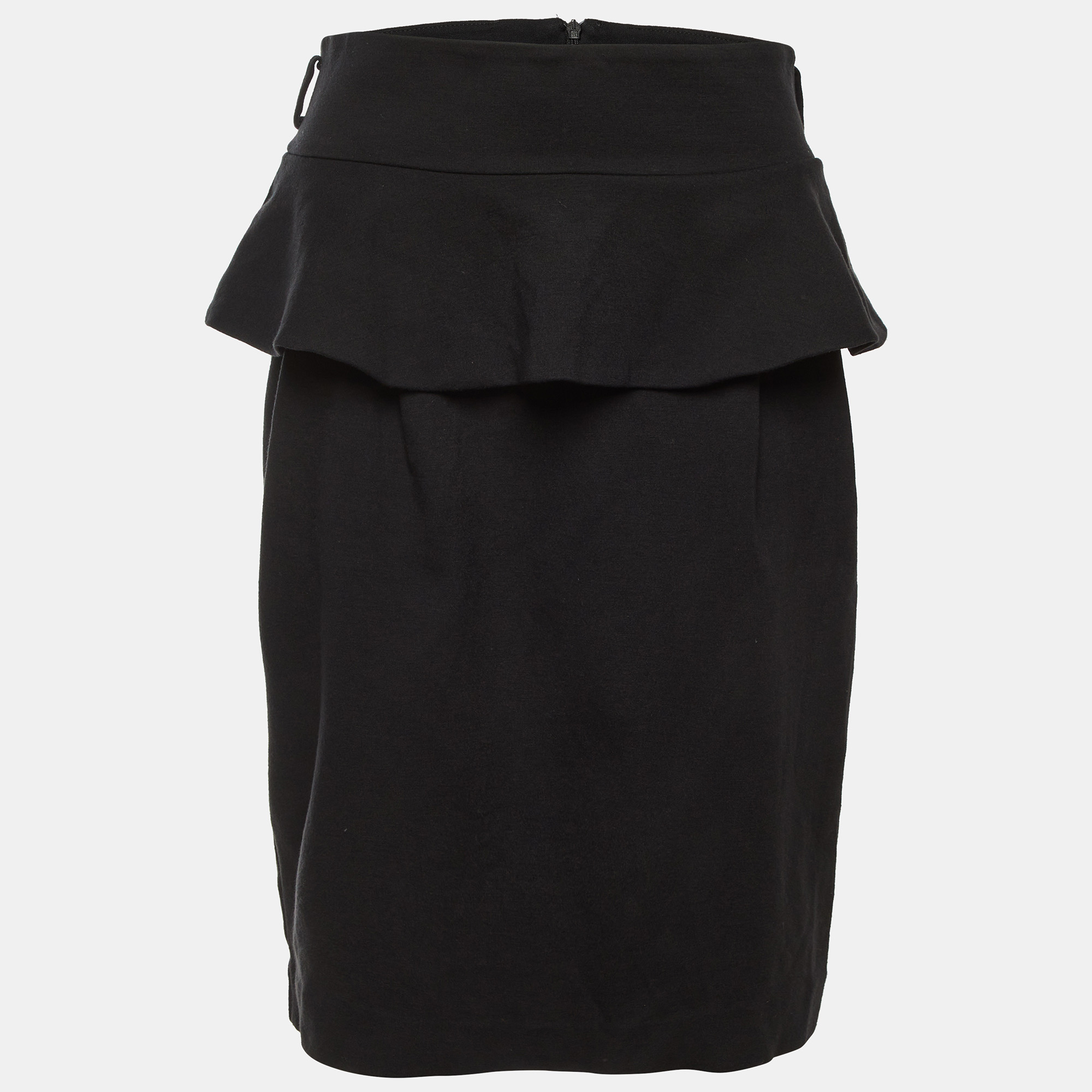 Cavalli Class Black Jersey Peplum Pencil Skirt L Class by Roberto Cavalli