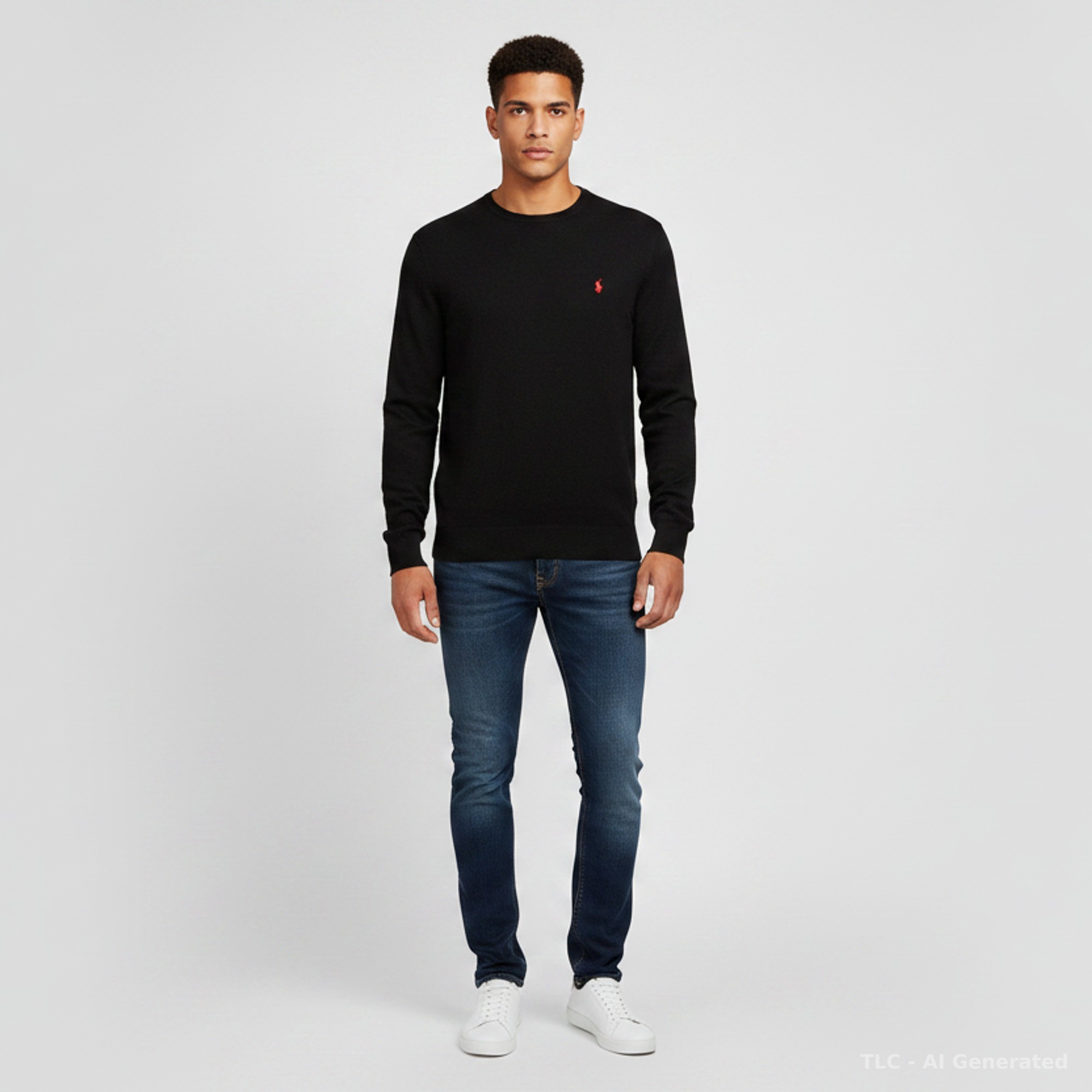 Polo Ralph Lauren Black Wool Knit Sweater XL