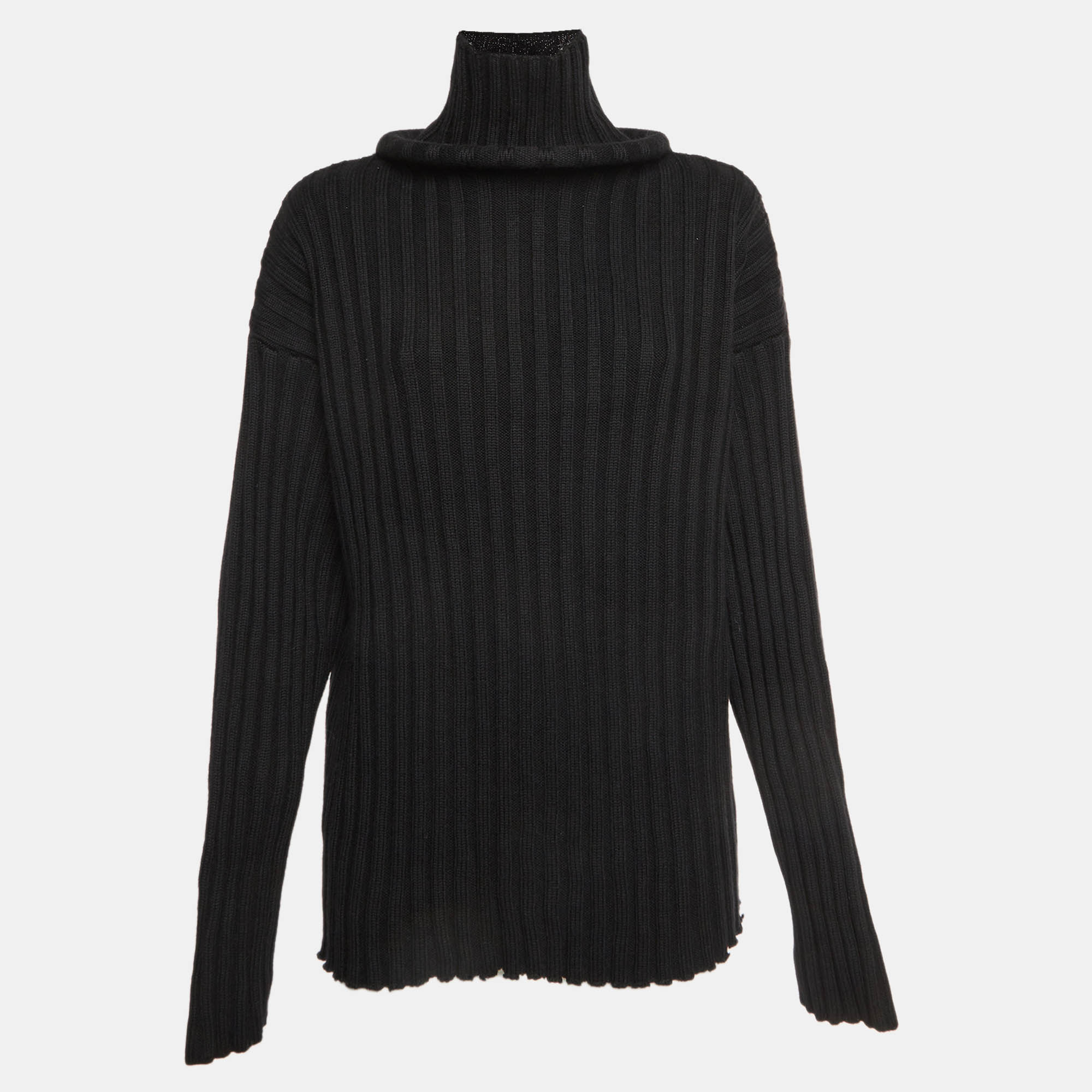 Balenciaga Black Virgin Wool Turtleneck Sweater S