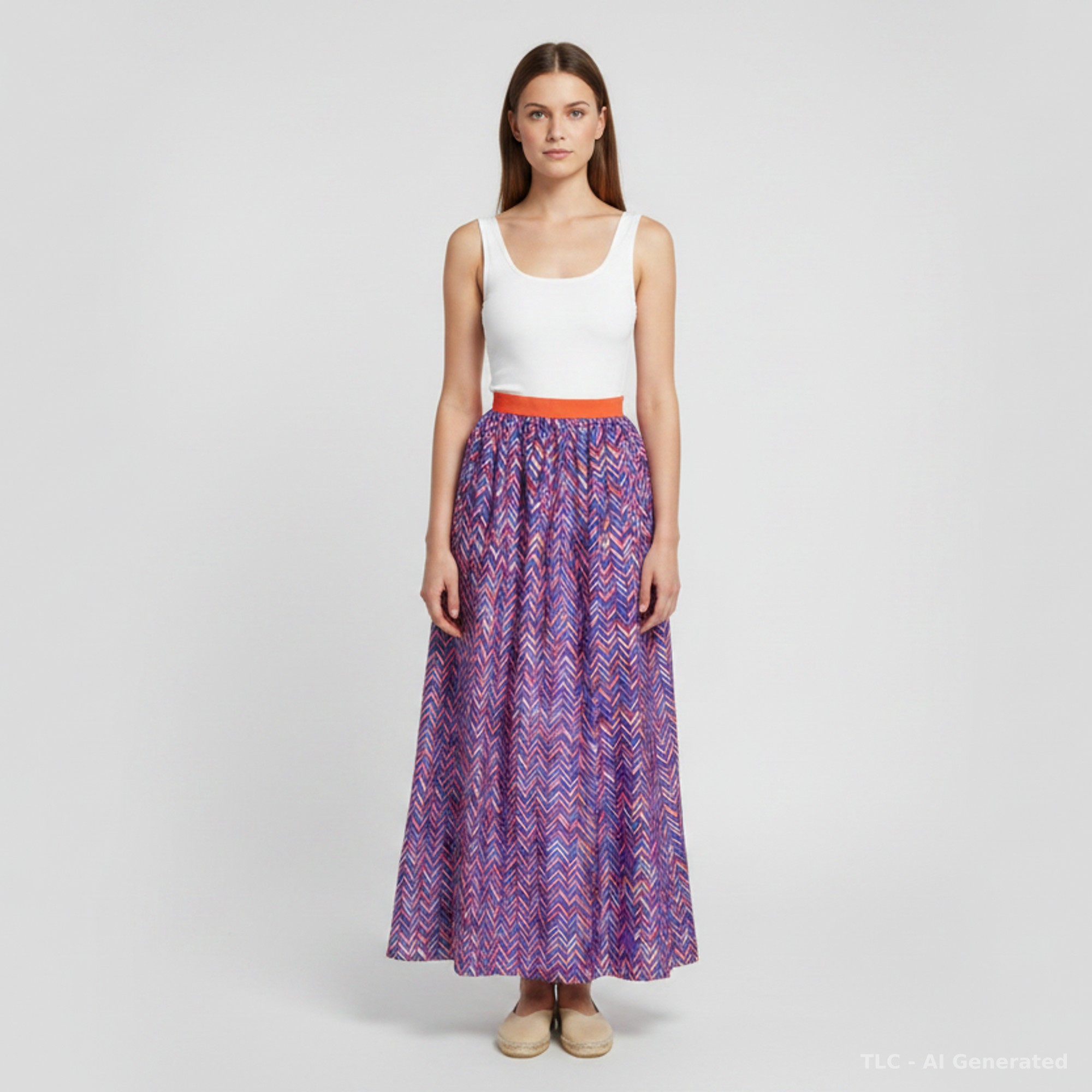 Roksanda Ilincic Purple Zig Zag Print Silk Blend Flared Maxi Skirt S