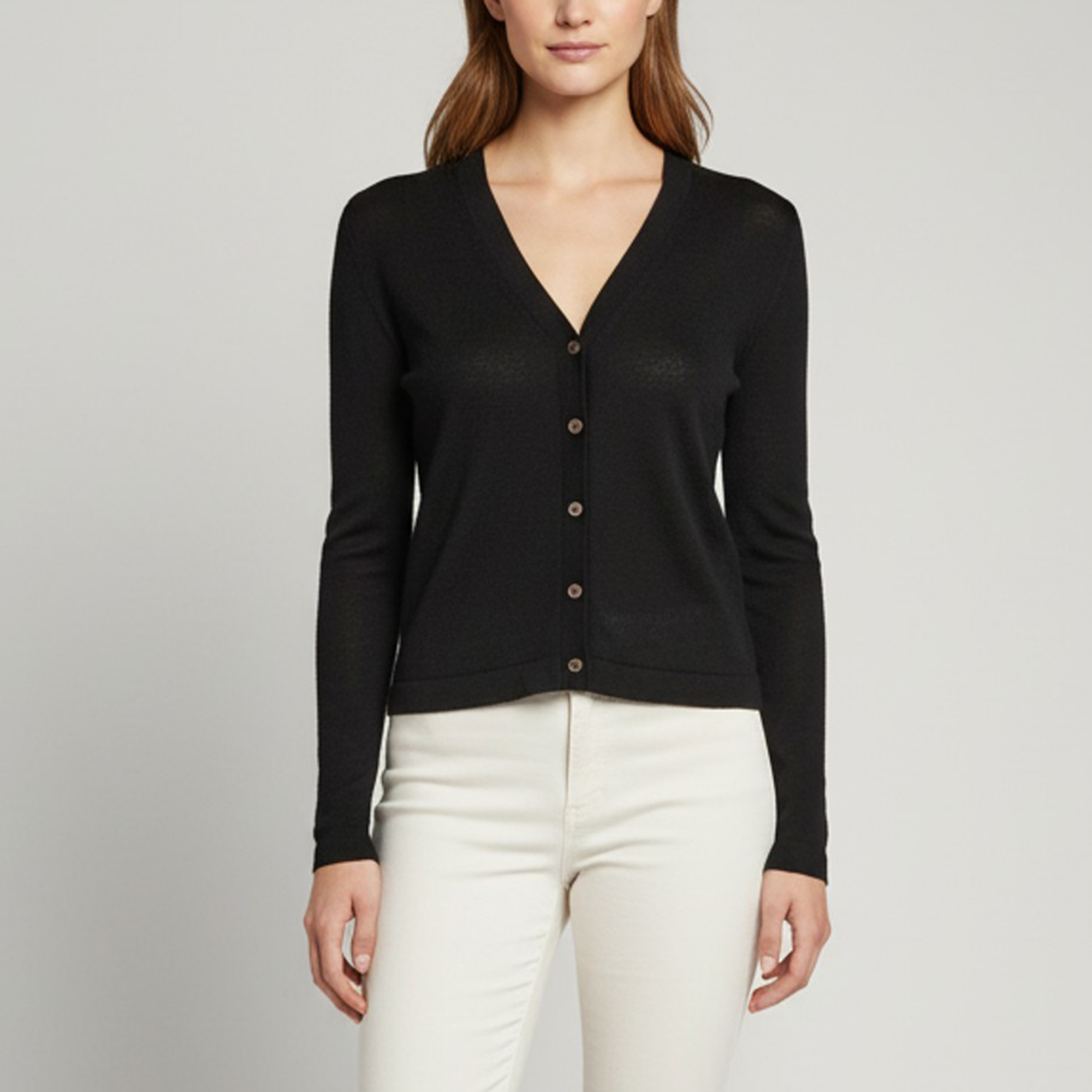 Miu Miu Black Wool Blend Long Sleeve Cardigan S