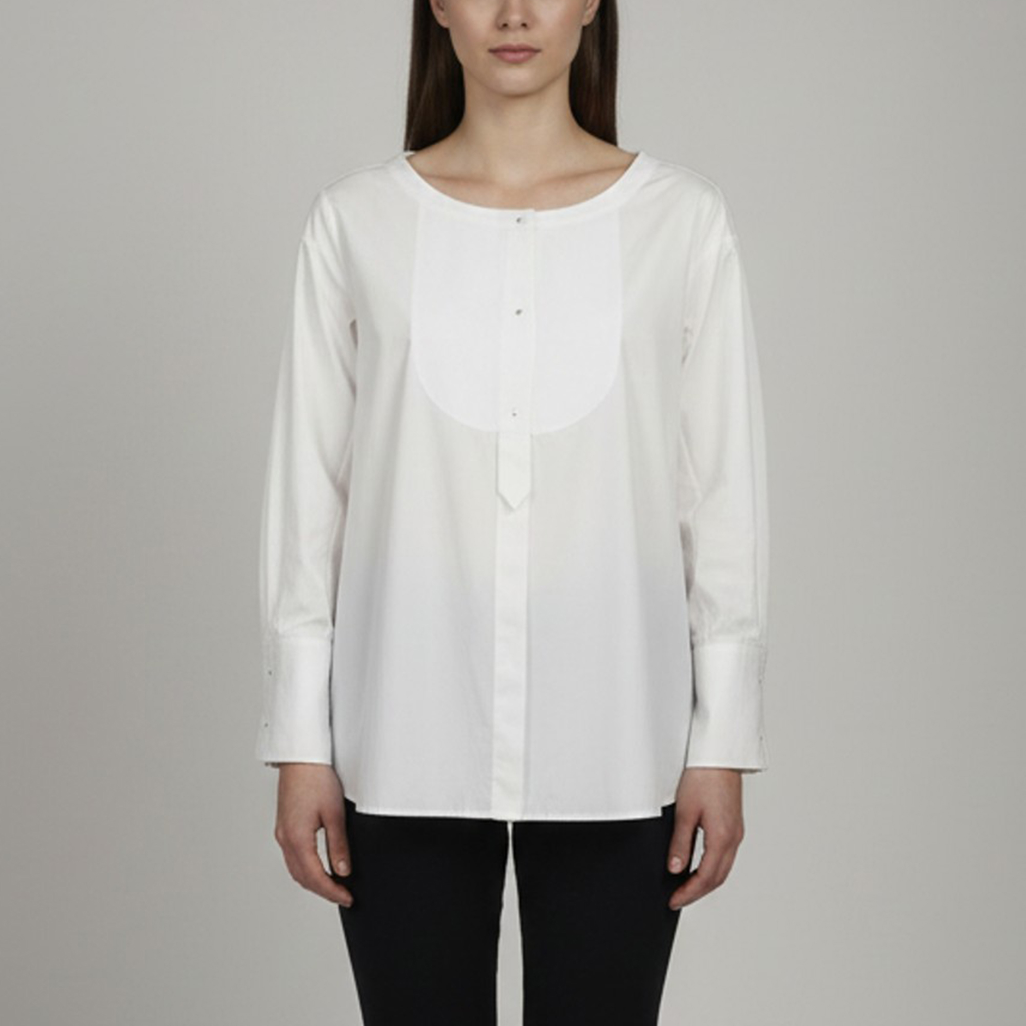 Prada White Cotton Poplin Oversized Blouse S