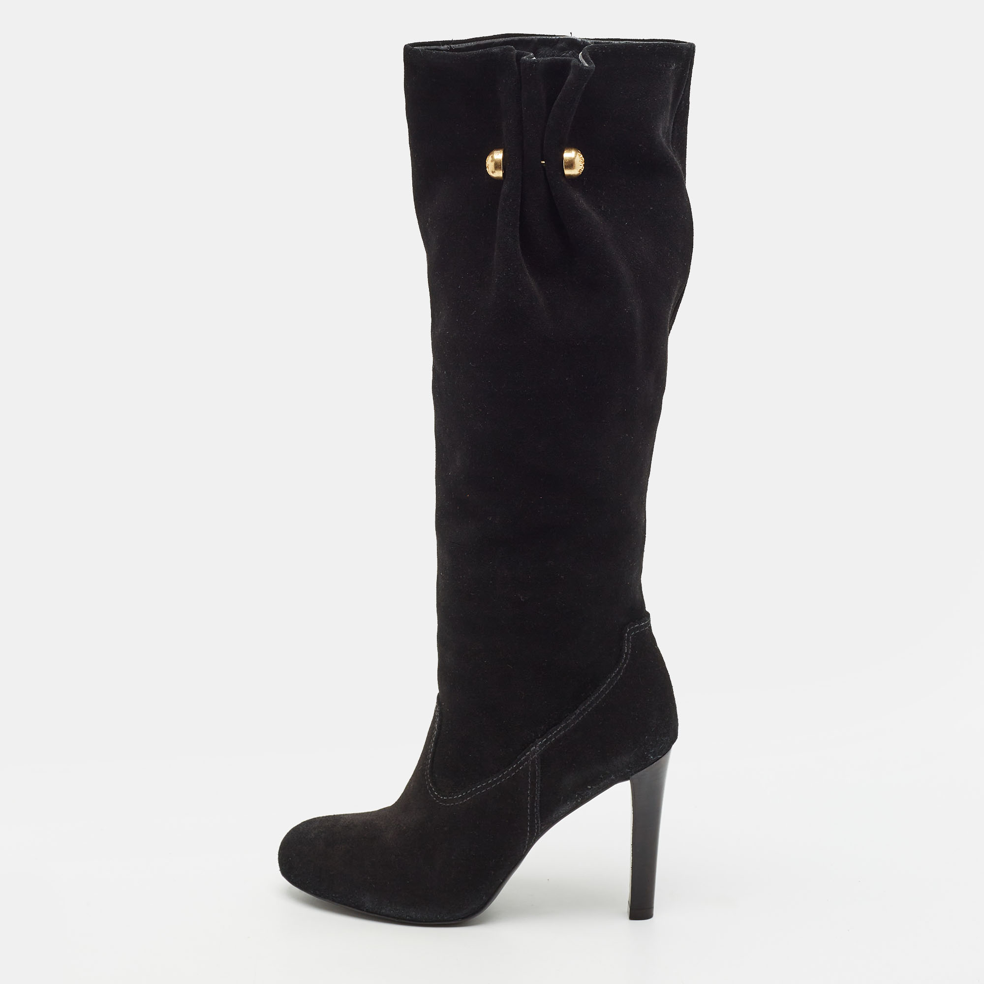 Tory Burch Size 37.5 Black Suede Knee Length Boots