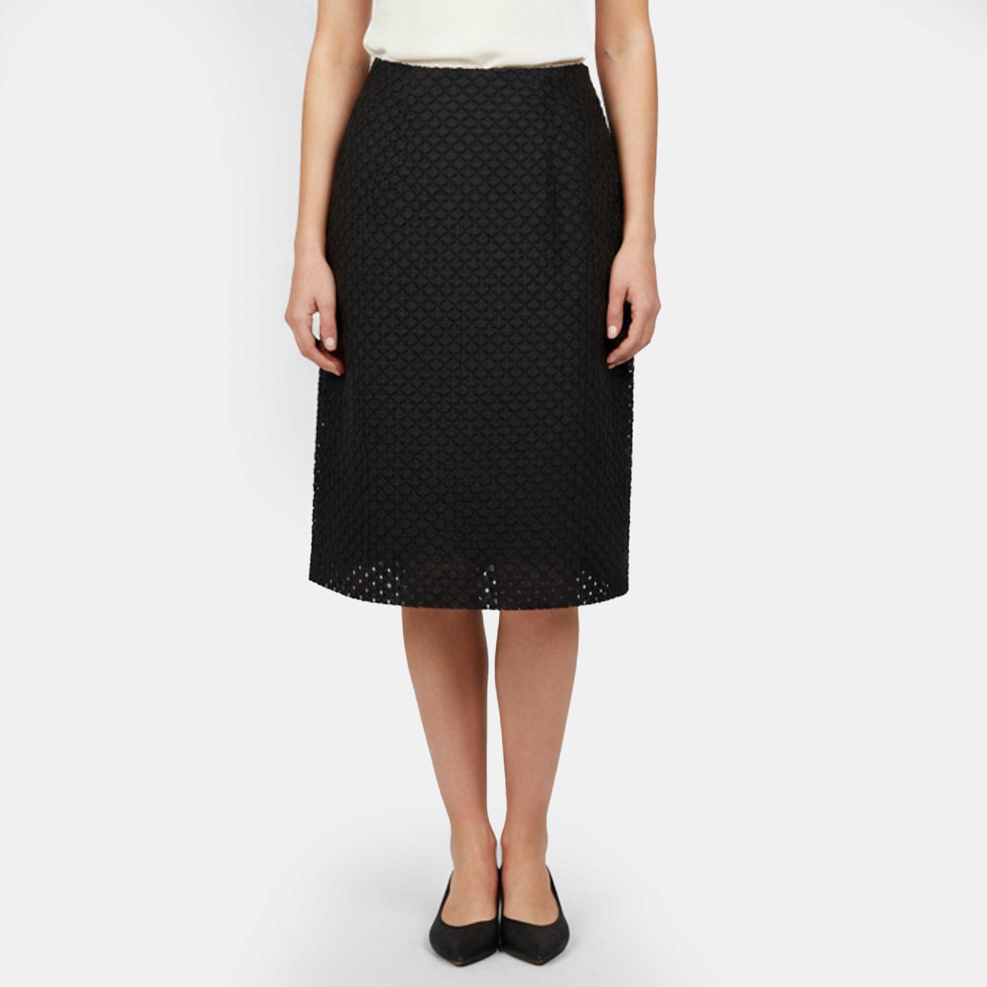 Burberry Black Synthetic Fil Coup&eacute; Pencil Skirt M