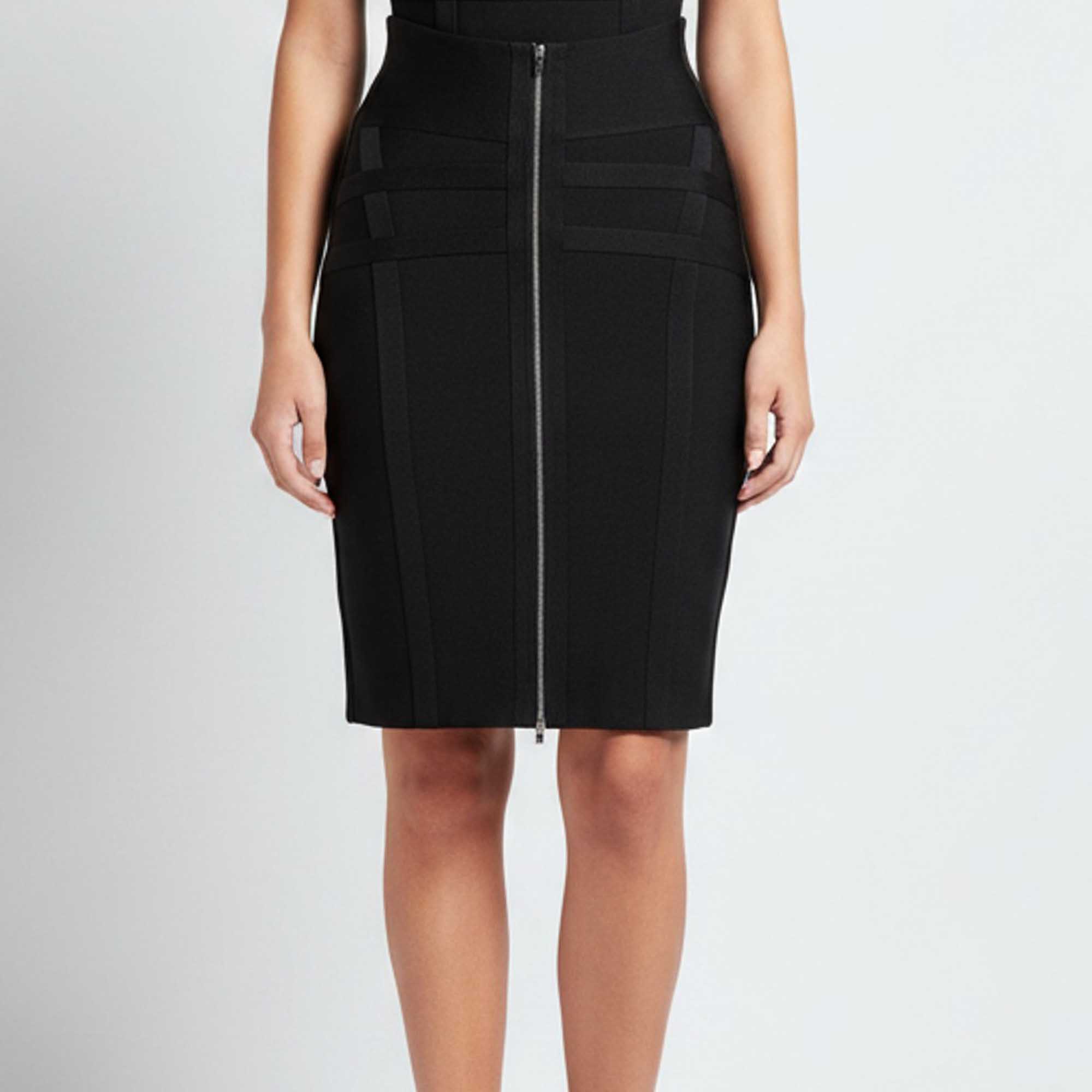Herv&eacute; L&eacute;ger Black Jersey Short Skirt XS Herve Leger