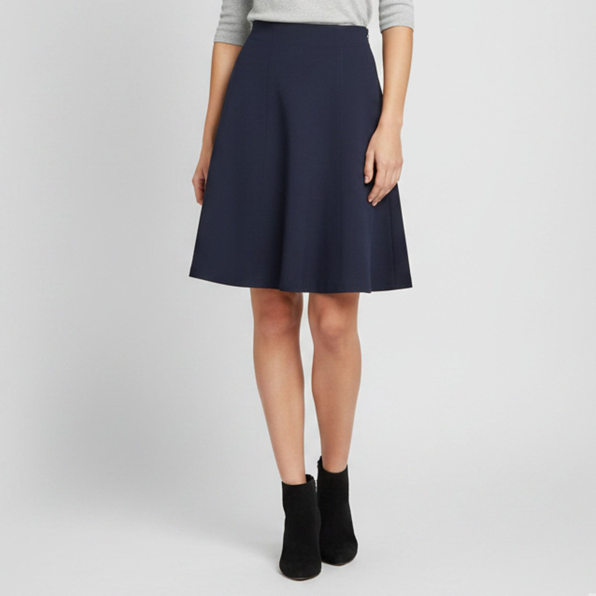 Lauren Ralph Lauren Navy Blue Jersey Knit Flared Mini Skirt S