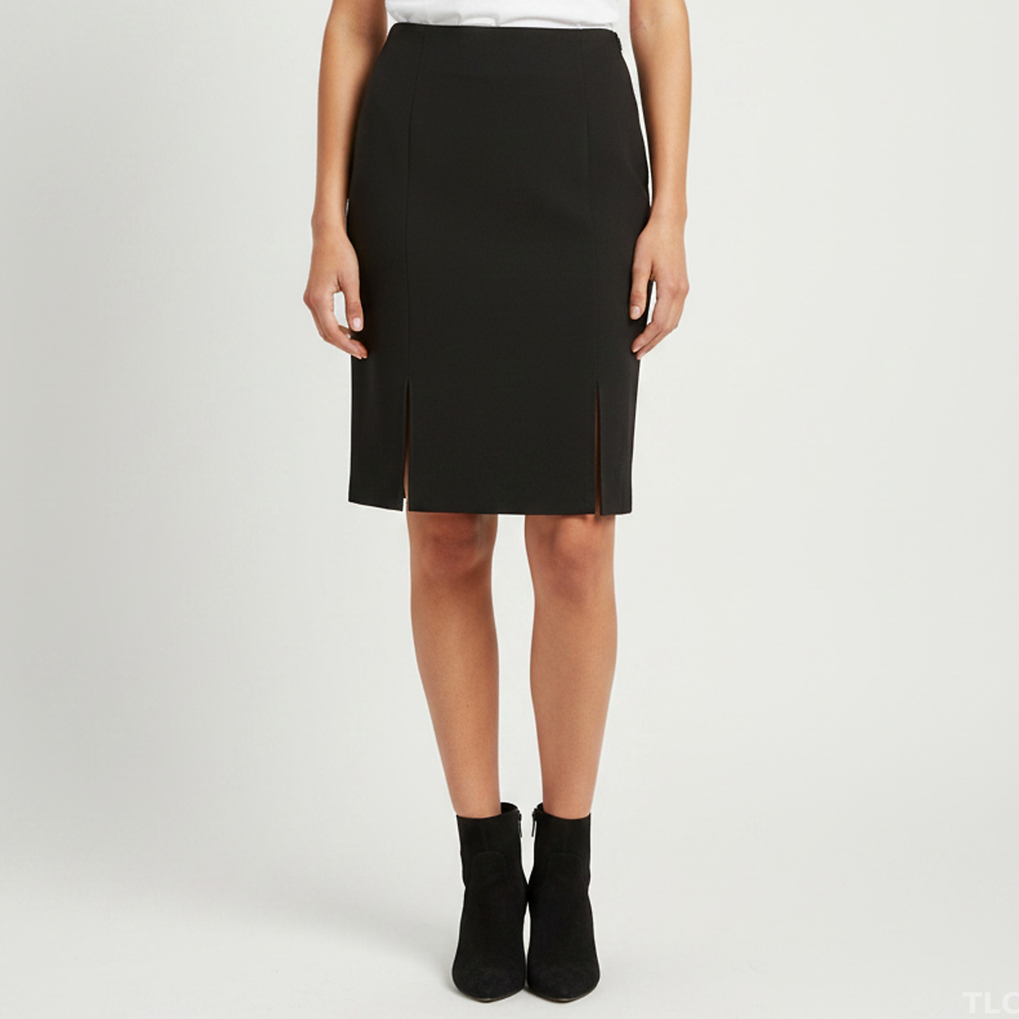 Alexander McQueen Black Crepe Slit Mini Skirt S