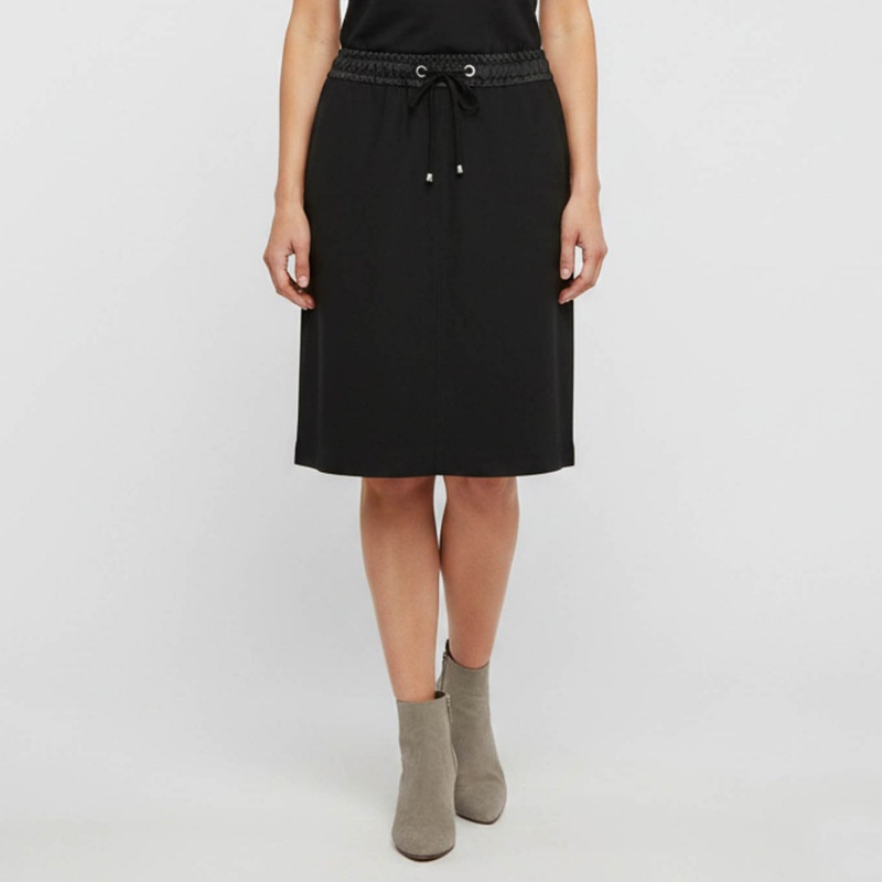 Max&Moi Black Gabardine Zip Up Mini Skirt M