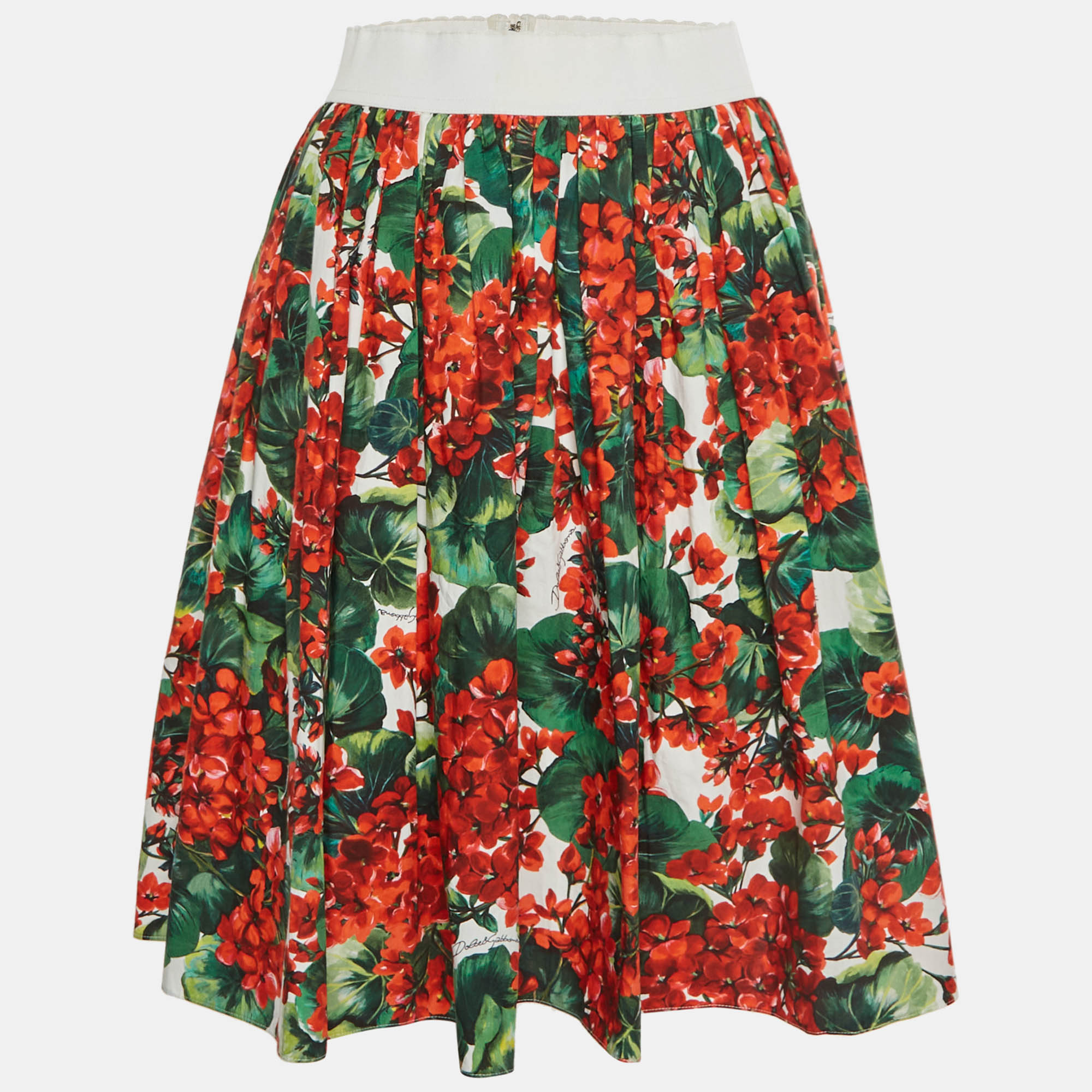 Dolce & Gabbana Multicolor Floral Print Cotton Short Skirt S