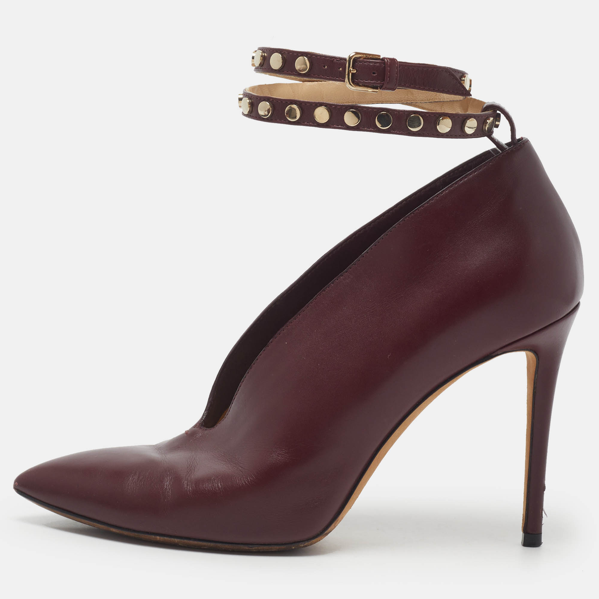 Jimmy Choo No Style Size 39 Burgundy Leather Booties