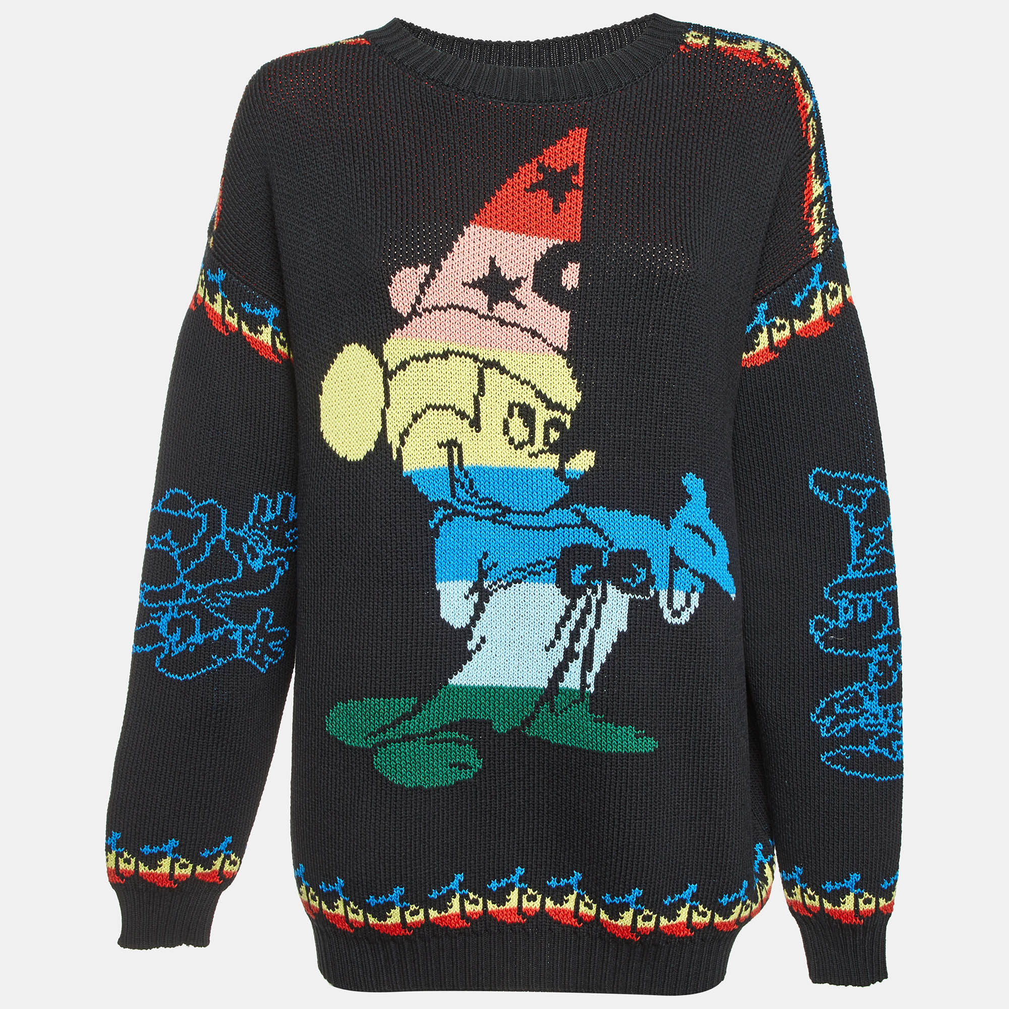 Stella McCartney X Disney Black Mickey Fantasia Intarsia Knit Sweater XL