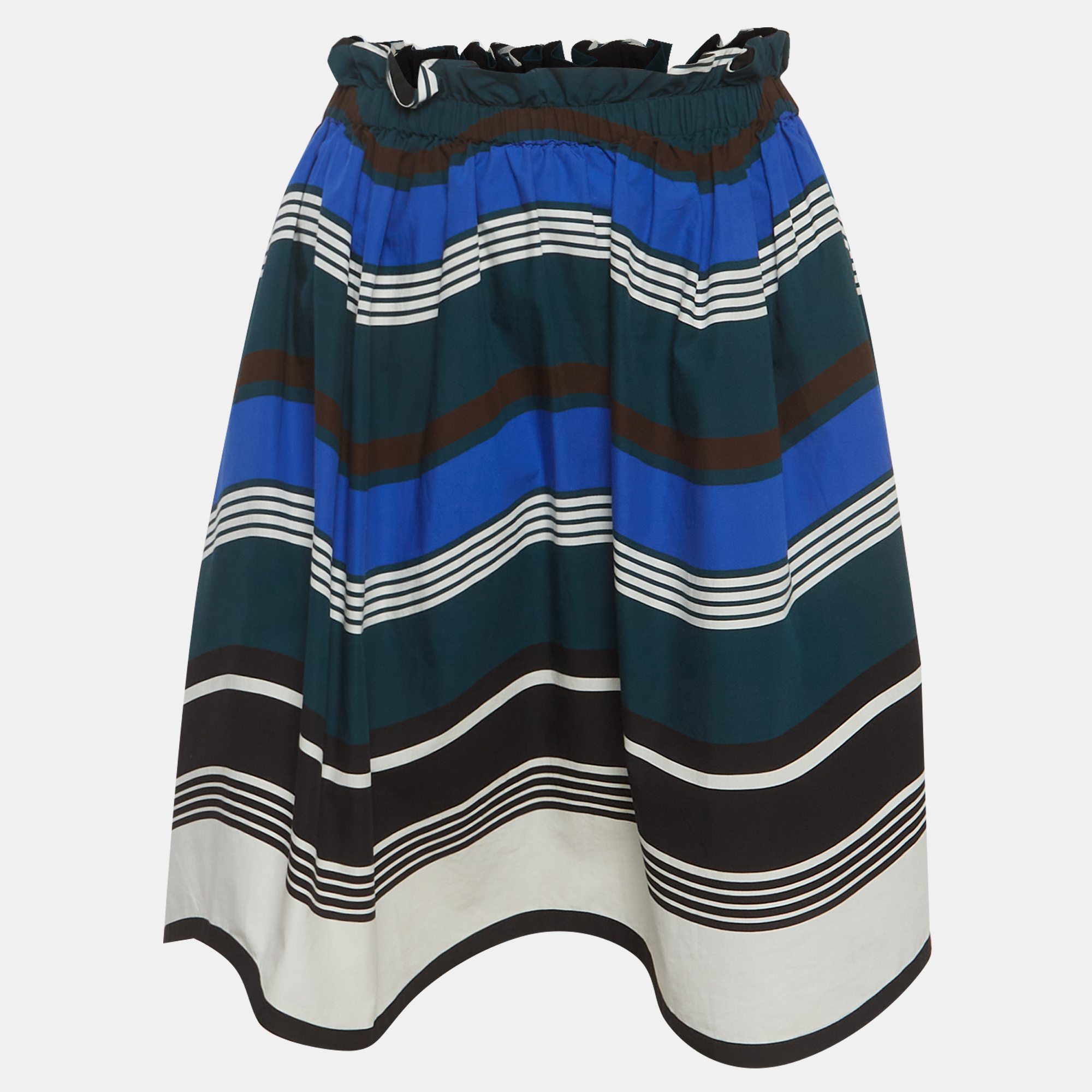 Fendi  Multicolor Printed Cotton Knee Length Skirt S