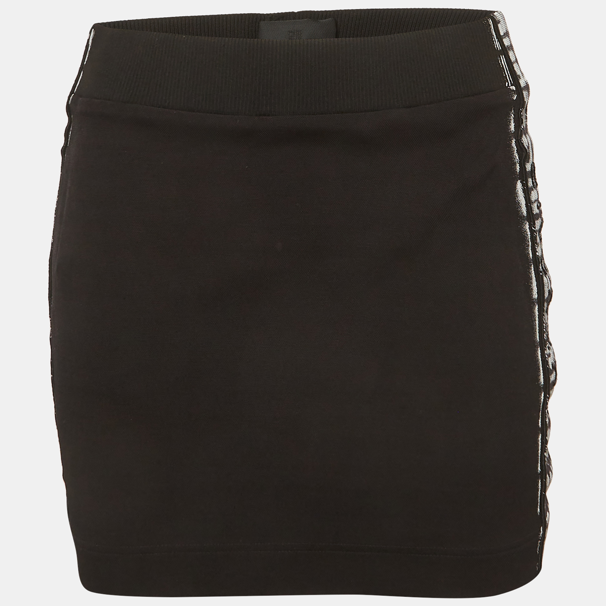 Givenchy Black Logo Striped Knit Mini Skirt XS