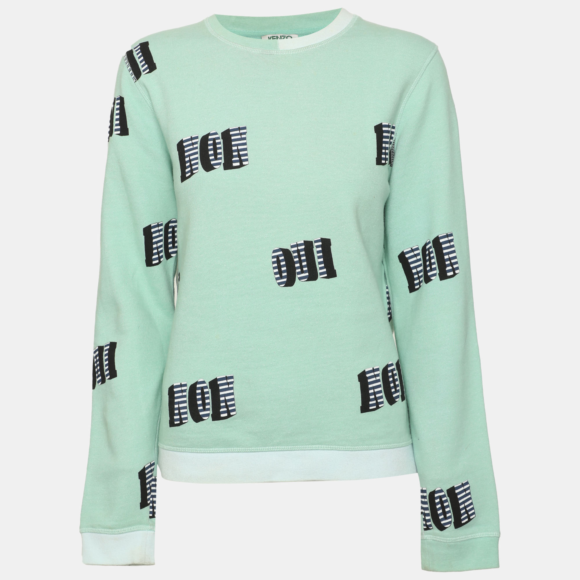 Kenzo Green Printed Jersey Sweater M