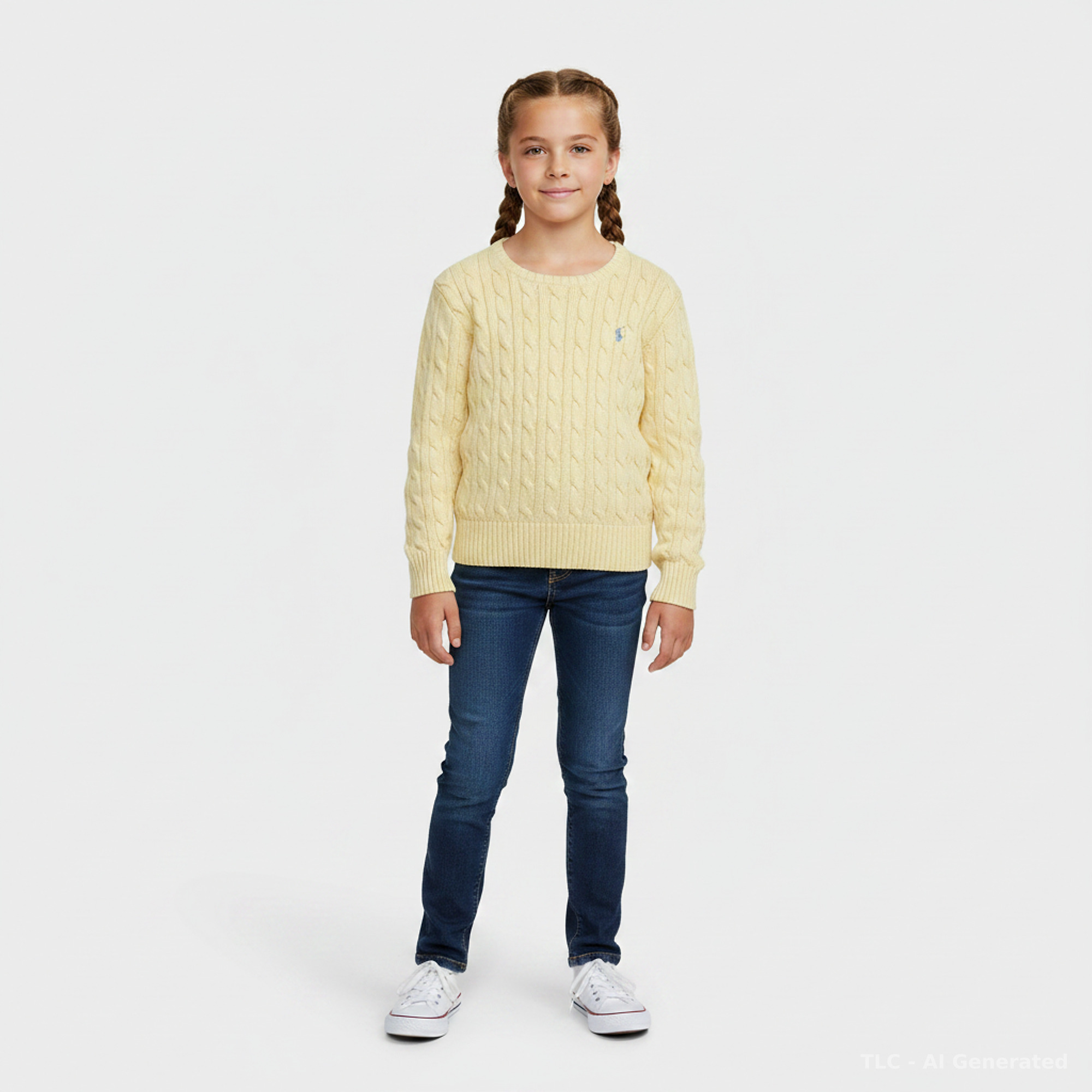 Polo Ralph Lauren Yellow Cable Knit Long Sleeve Sweater 6 Yrs