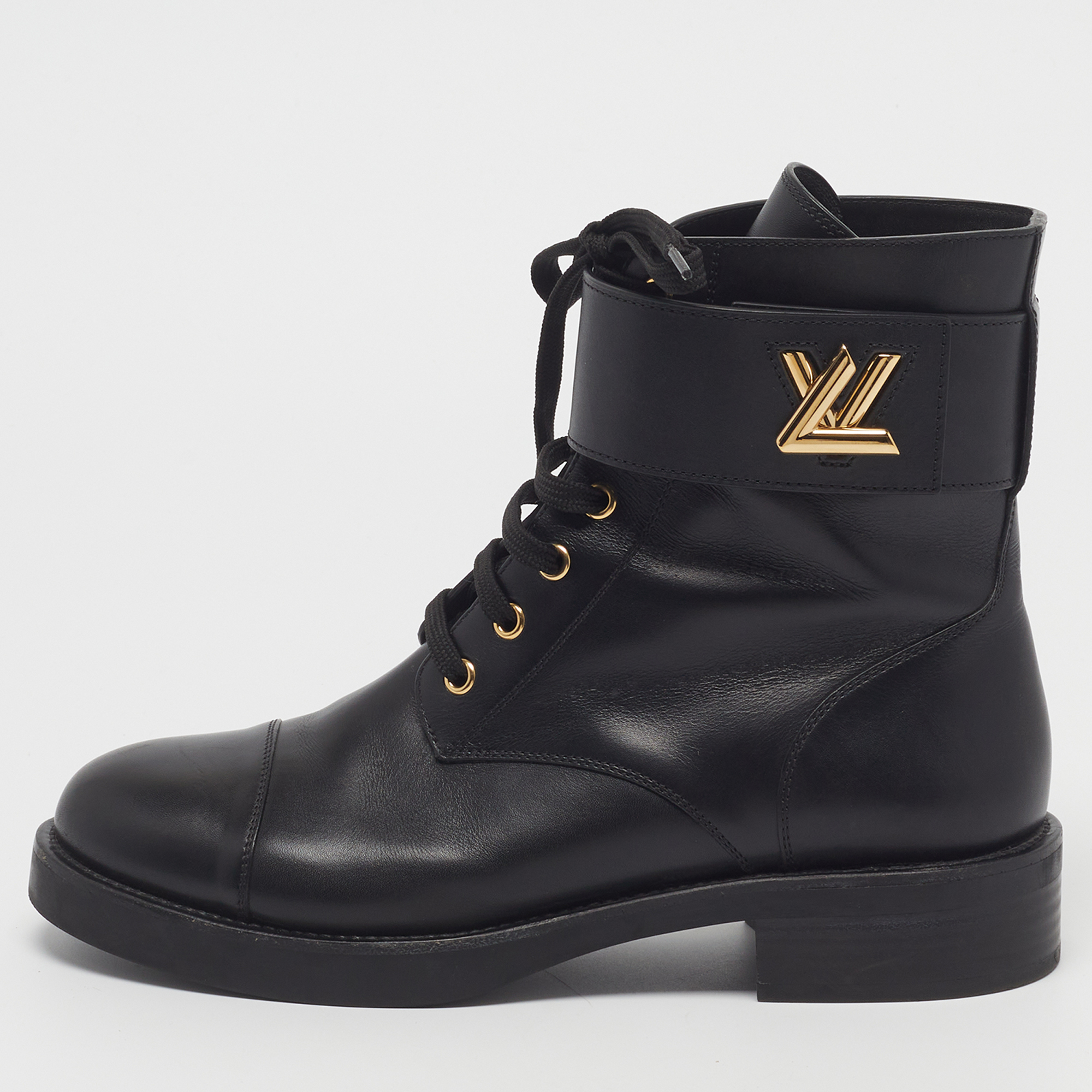 Louis Vuitton LV Ranger Size 40 Black Leather Combat Boots