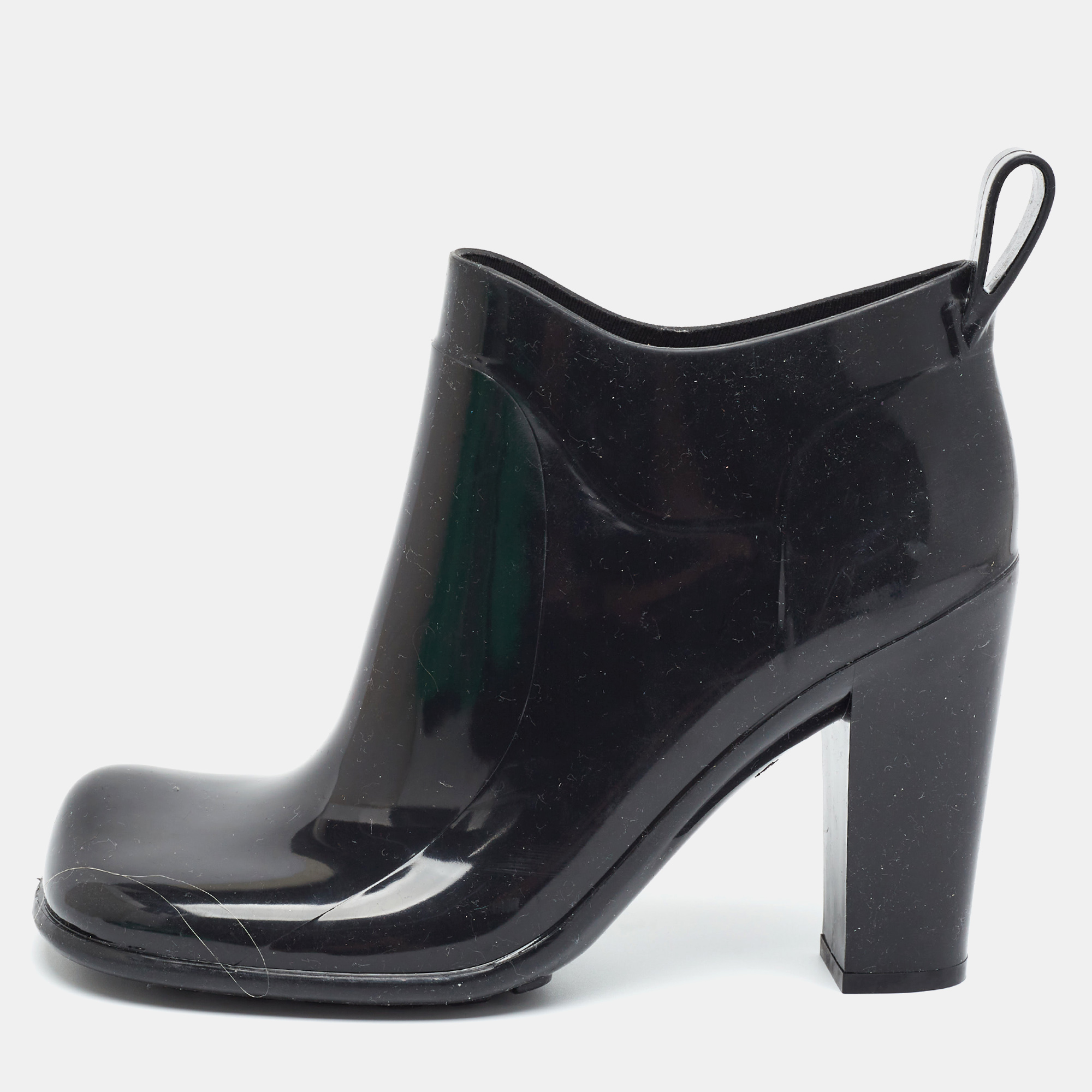 Bottega Veneta Size 39 Black Rubber Rain Boots