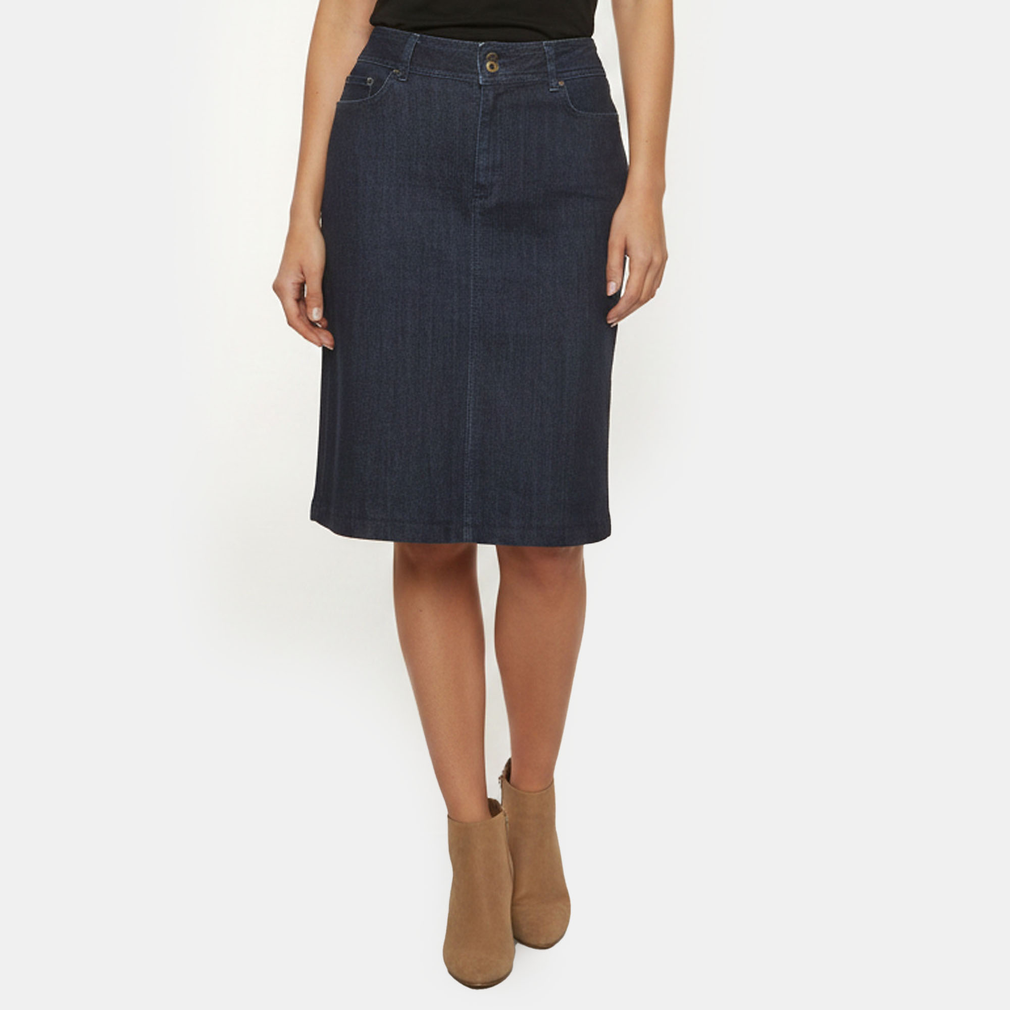 D&G Blue Denim Dark Wash Knee Length Skirt L