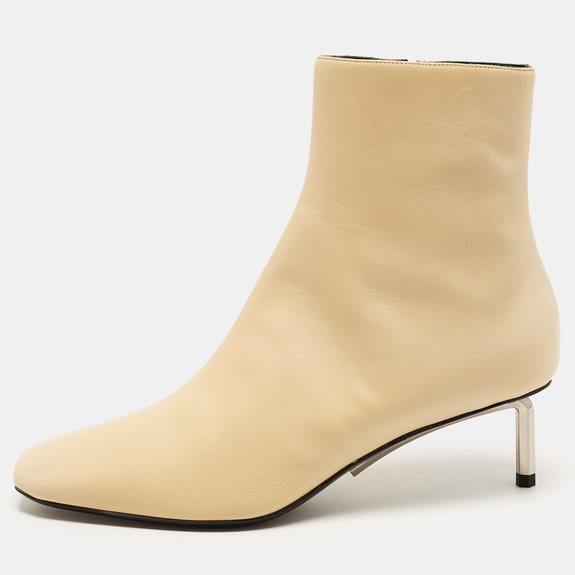 Off-White Allen Size 37 Beige Leather Ankle Boots