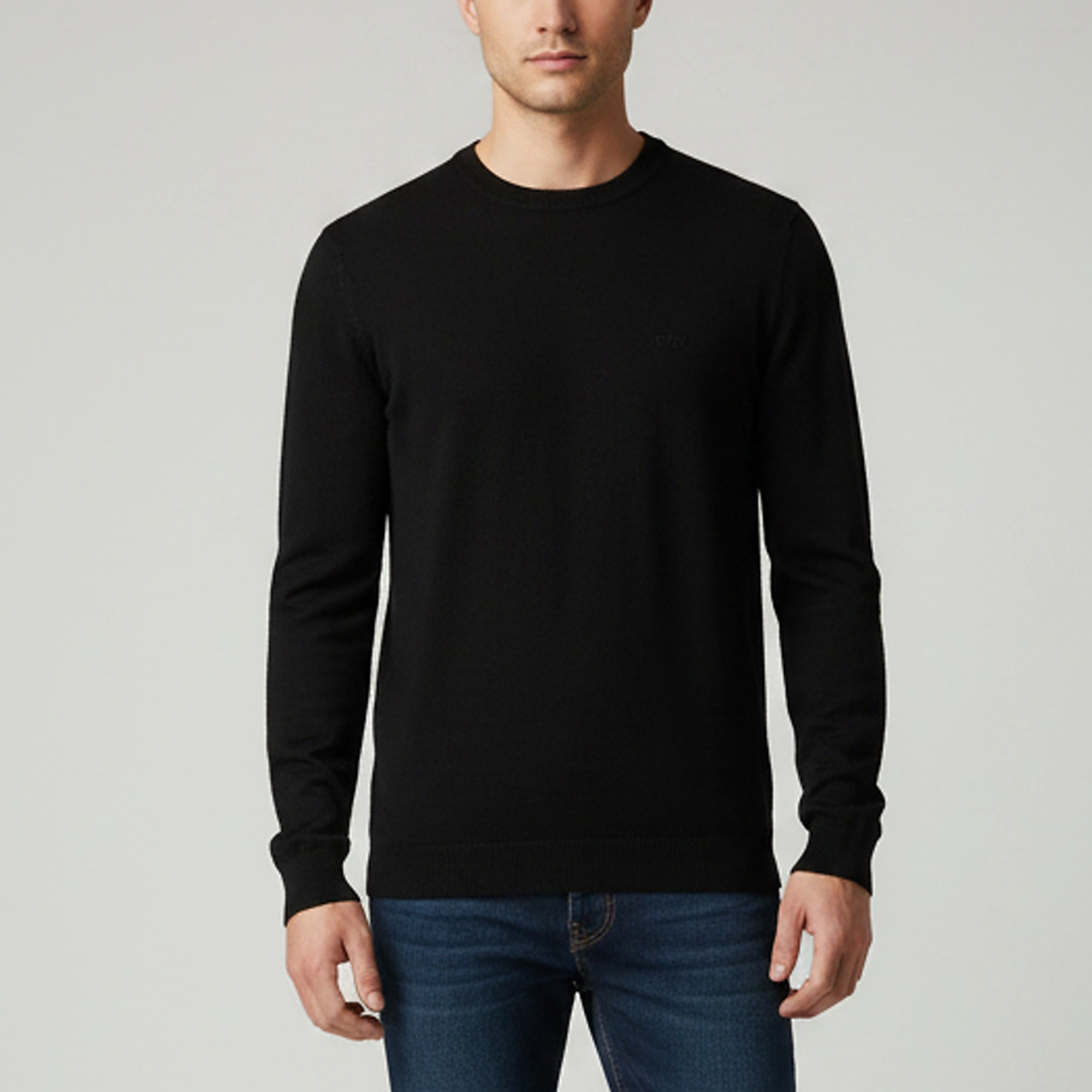 Fendi Black Logo Embroidered Wool Knit Sweater XXL
