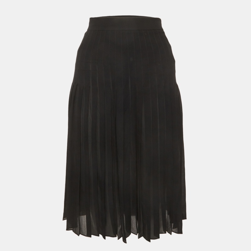 Givenchy Black Crepe Pleated Short Skirt S