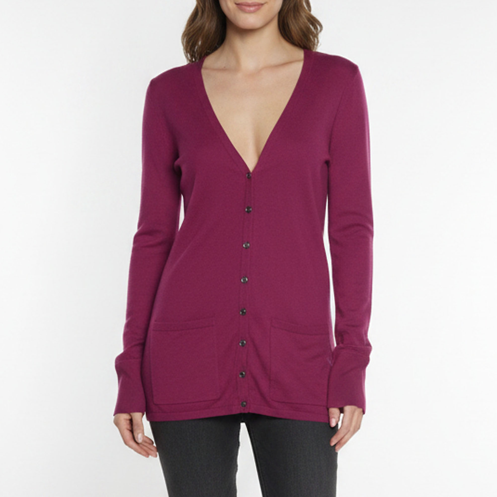 Burberry Brit Pink Wool Blend Button Front Cardigan M