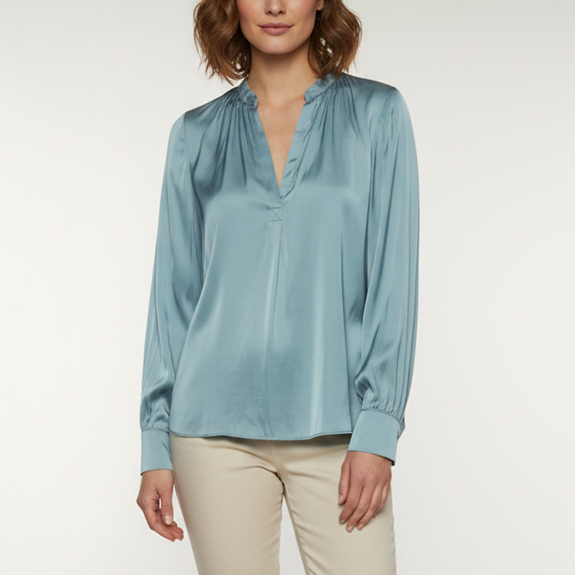 Zadig & Voltaire Blue Satin Long Sleeve Blouse Tink S