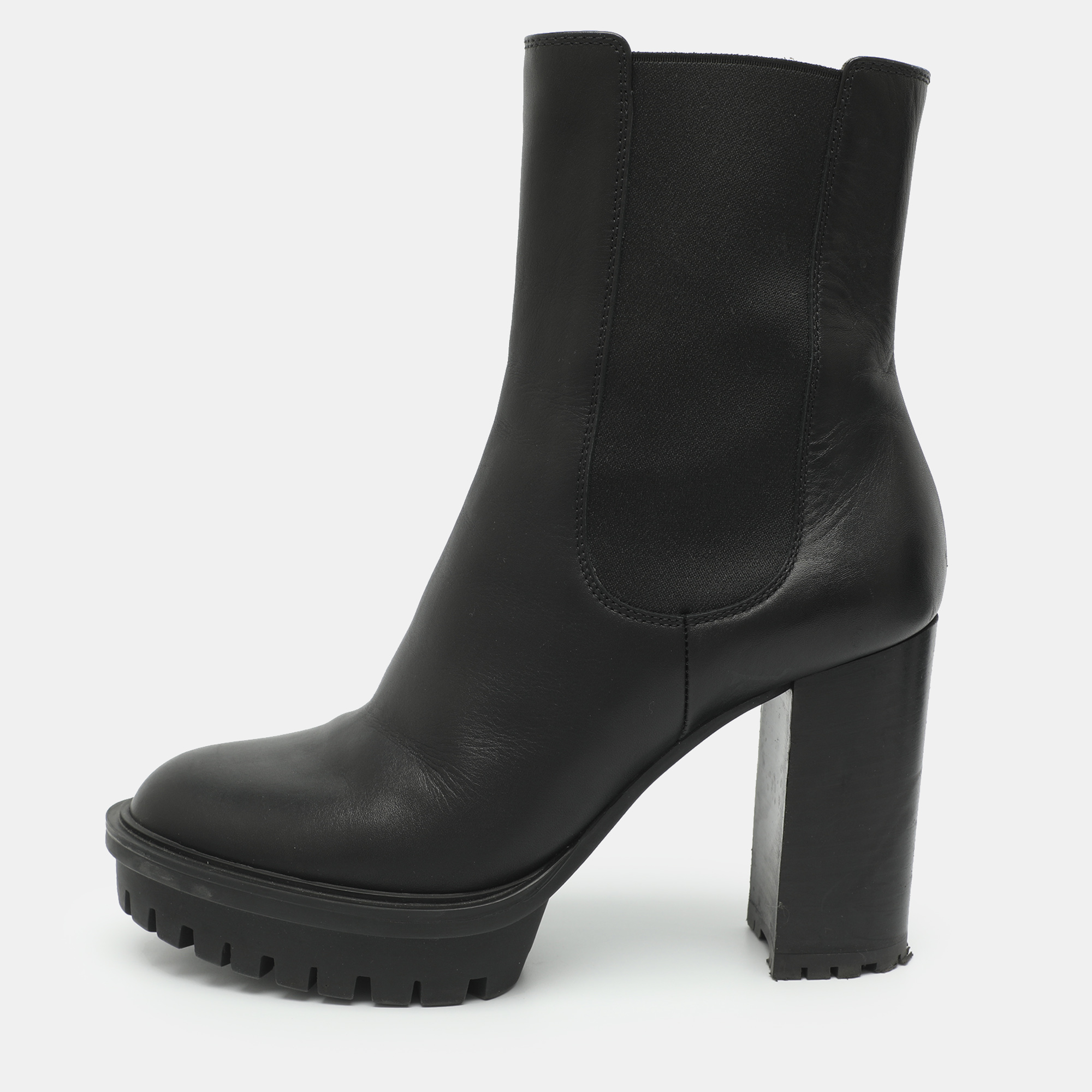 Gianvito Rossi Size 39 Black Elastane and Leather Mid Calf Boots