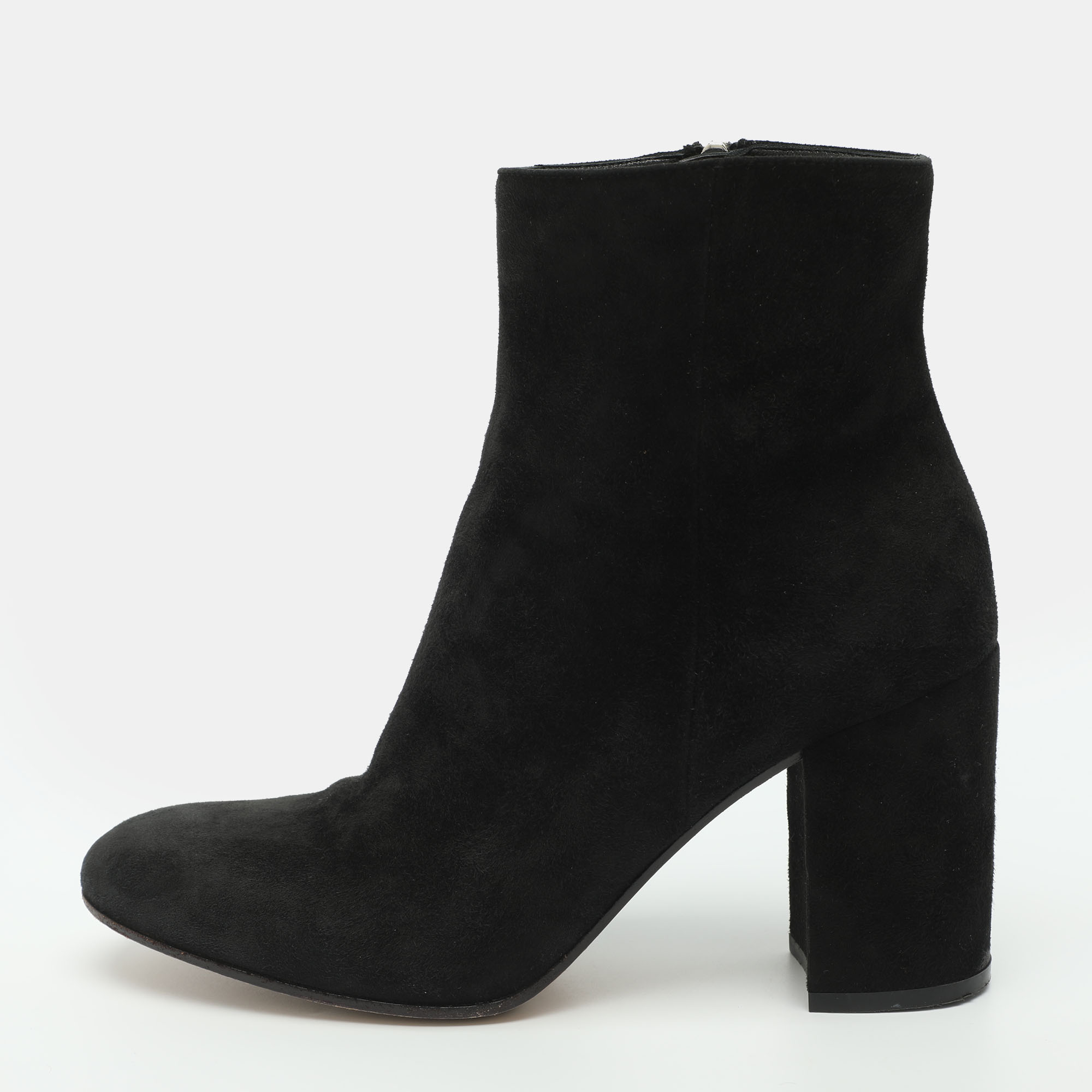 Gianvito Rossi Size 38.5 Black Suede Ankle Length Boots