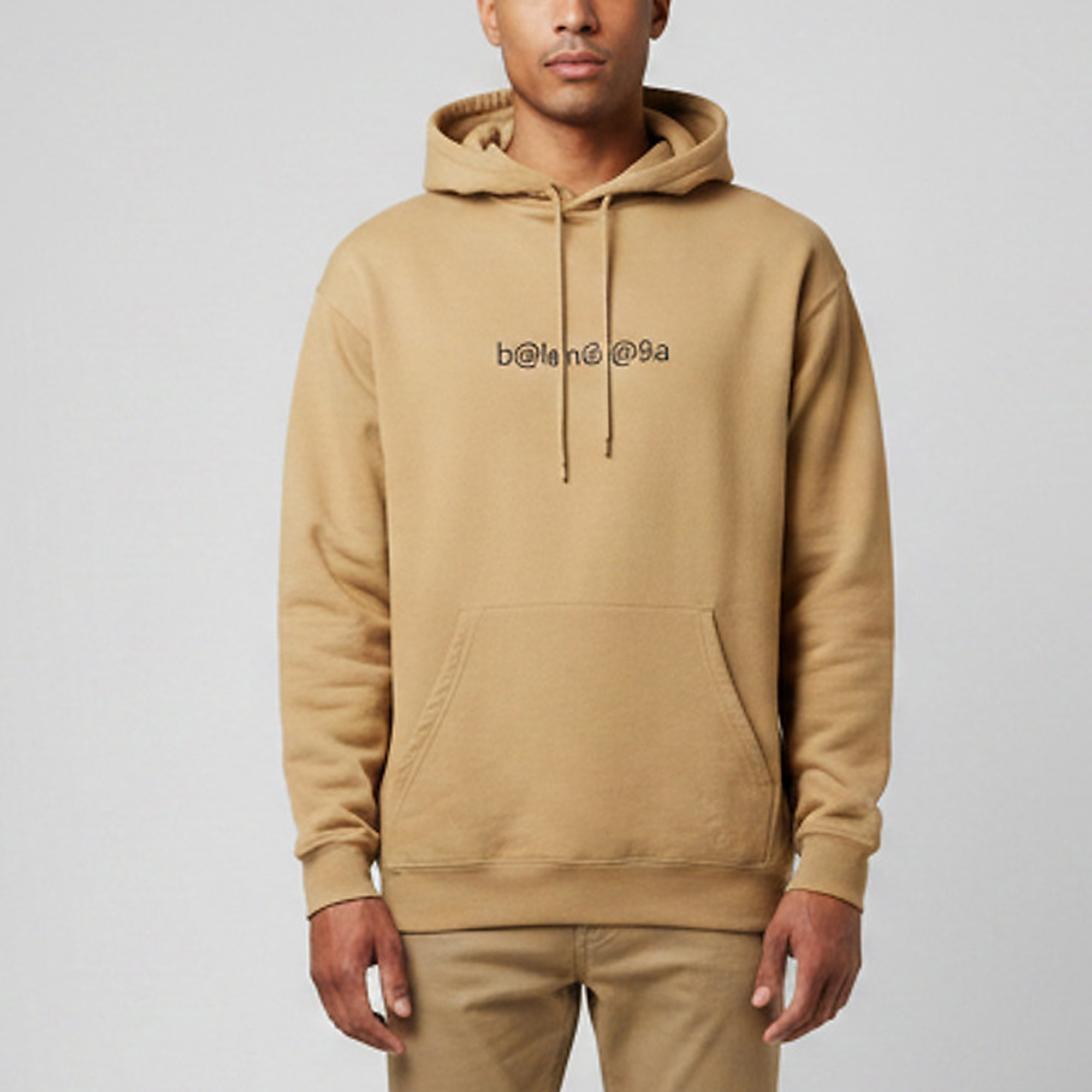 Balenciaga Beige Symbolic Logo Cotton Knit Hoodie XS